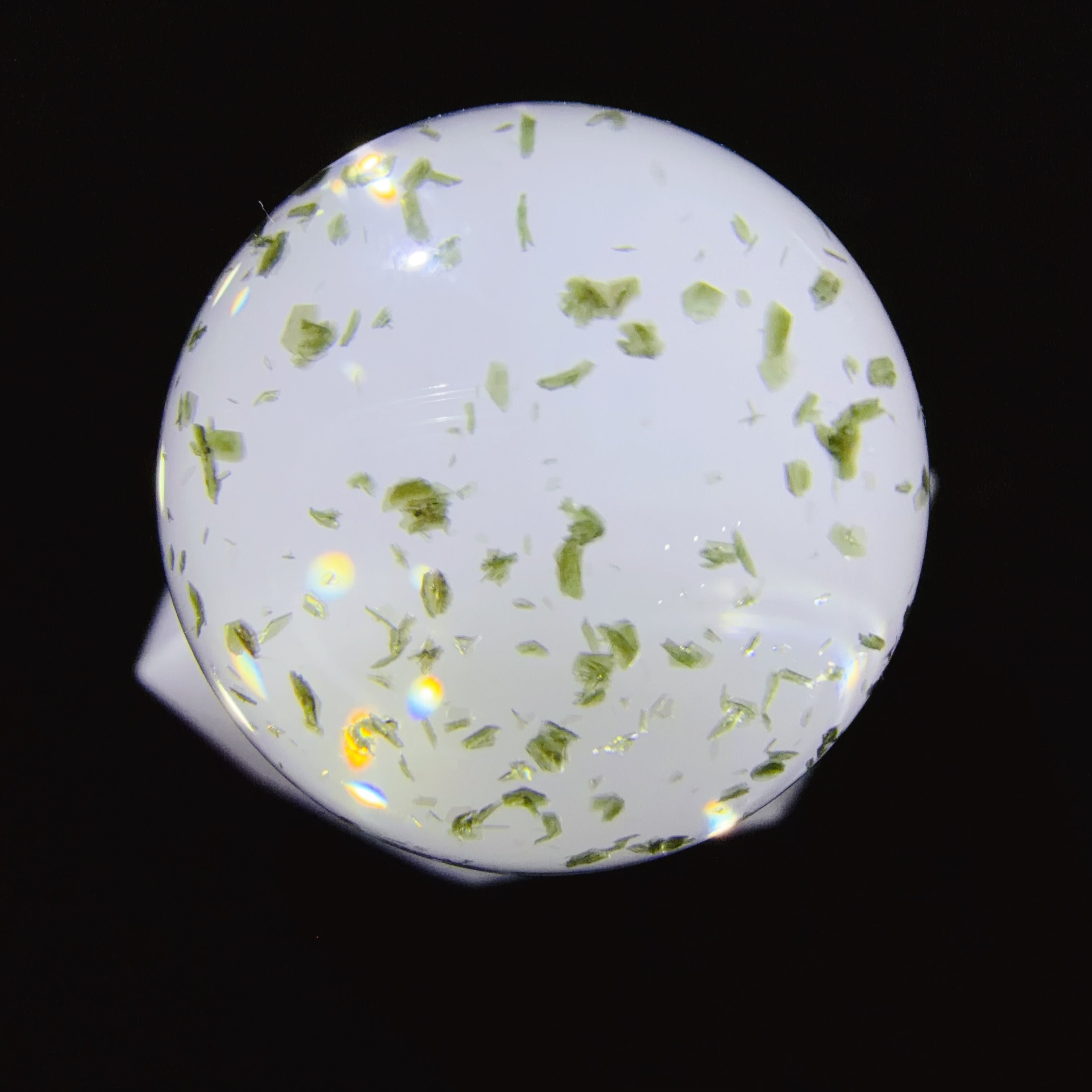 Quartz Bead with Pale Green Mica Inclusions