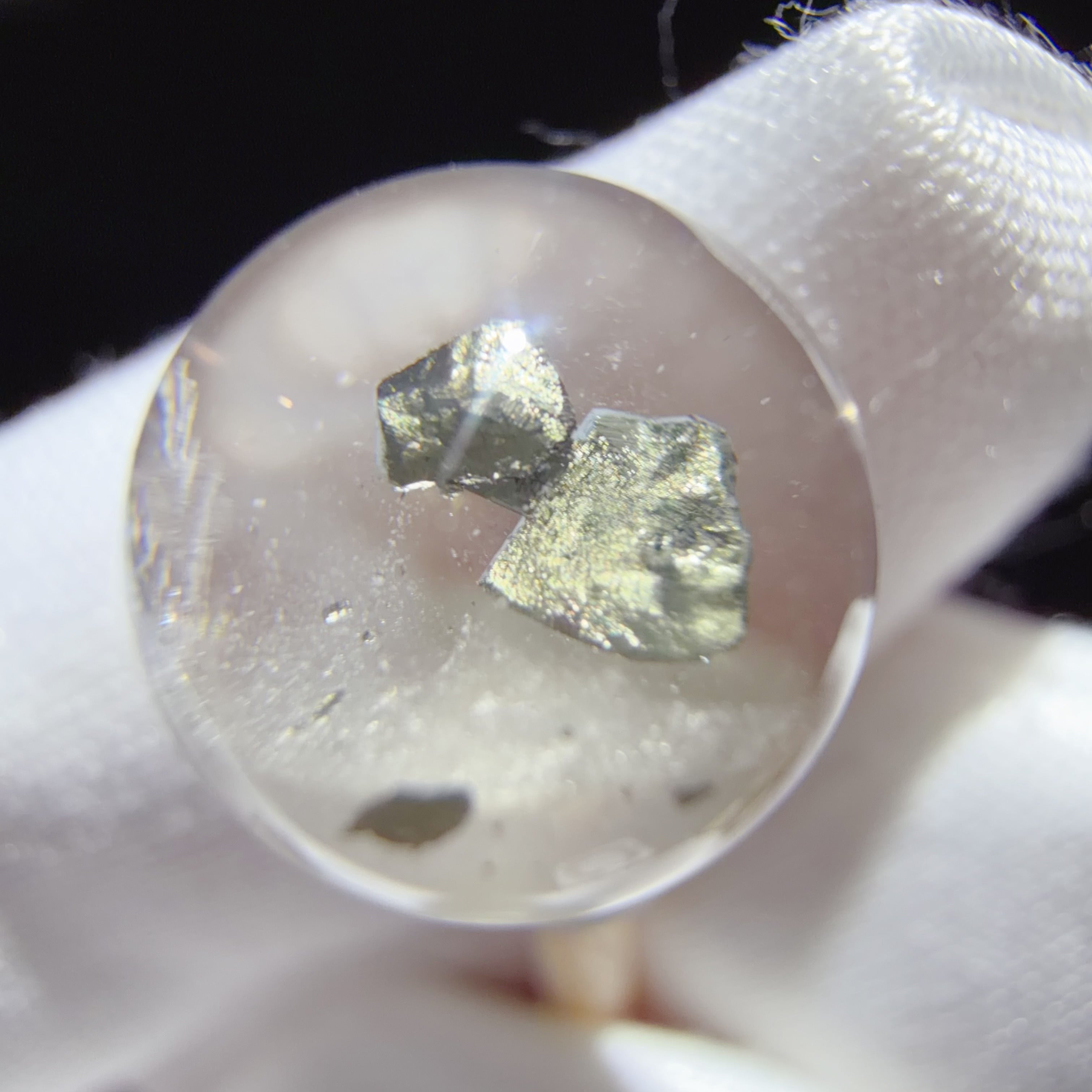 Quartz Bead with Pyrite Inclusion