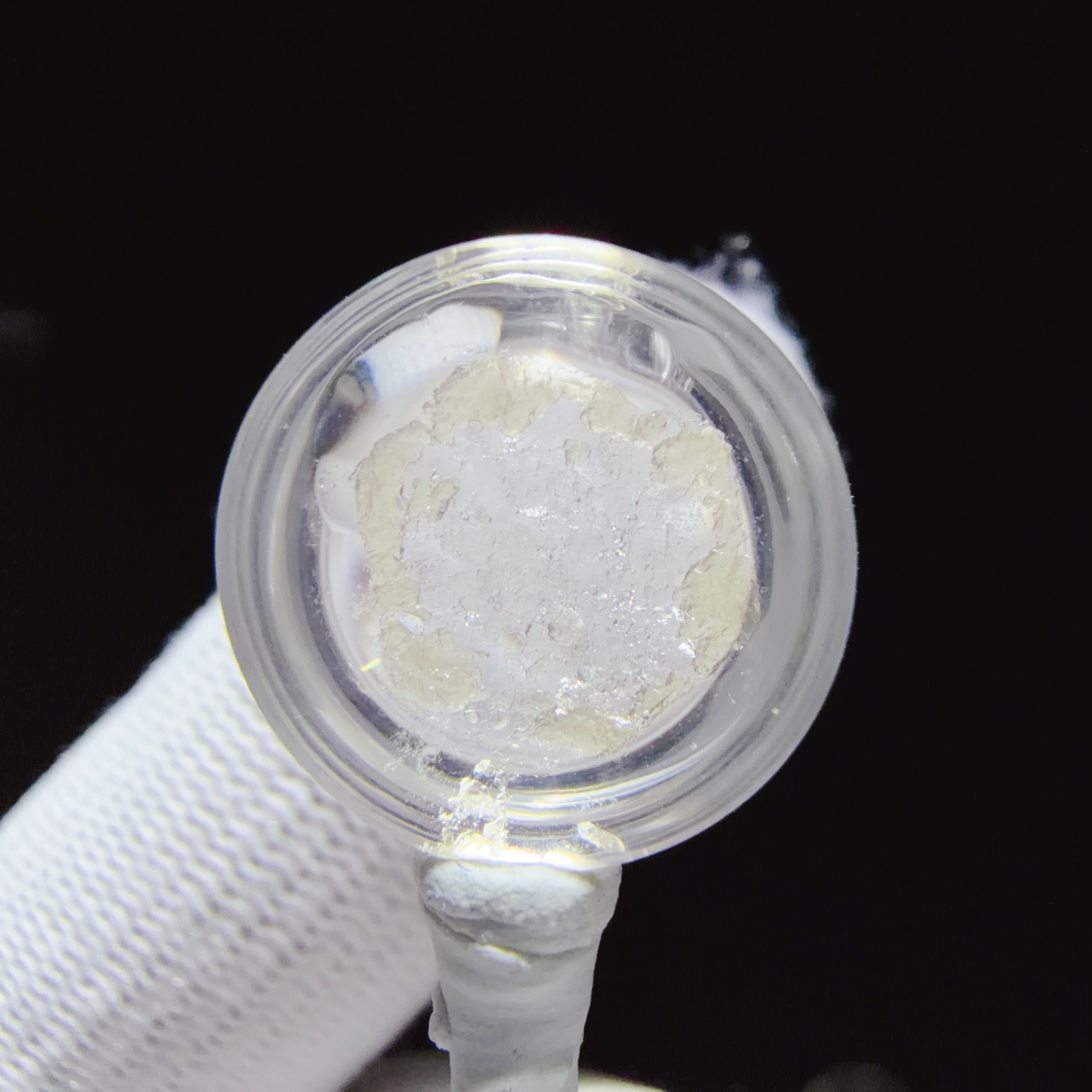 Quartz Cabochon with Fragmented Calcite Inclusion