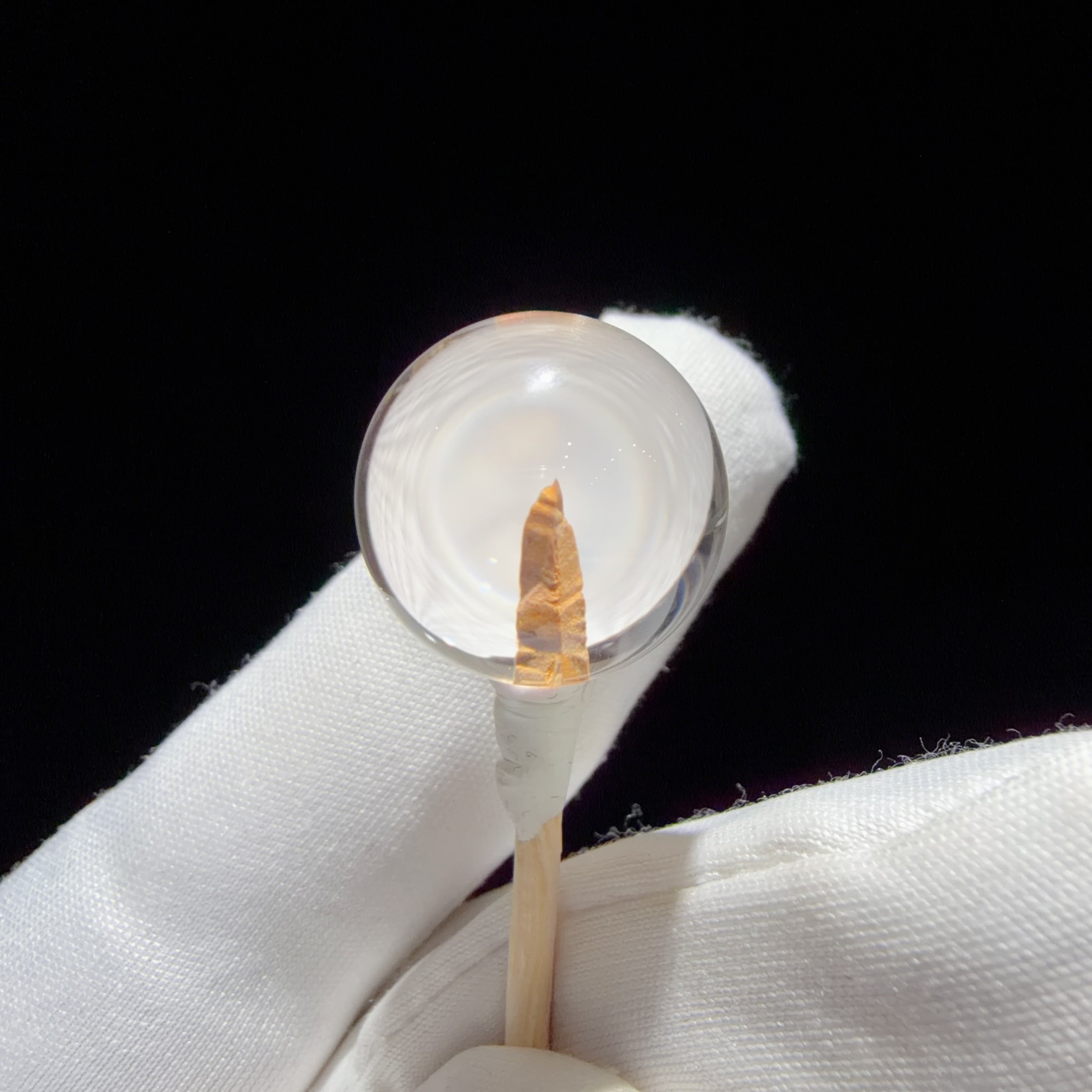 Quartz Bead with Mountain-like Mineral Inclusion 16.9 mm