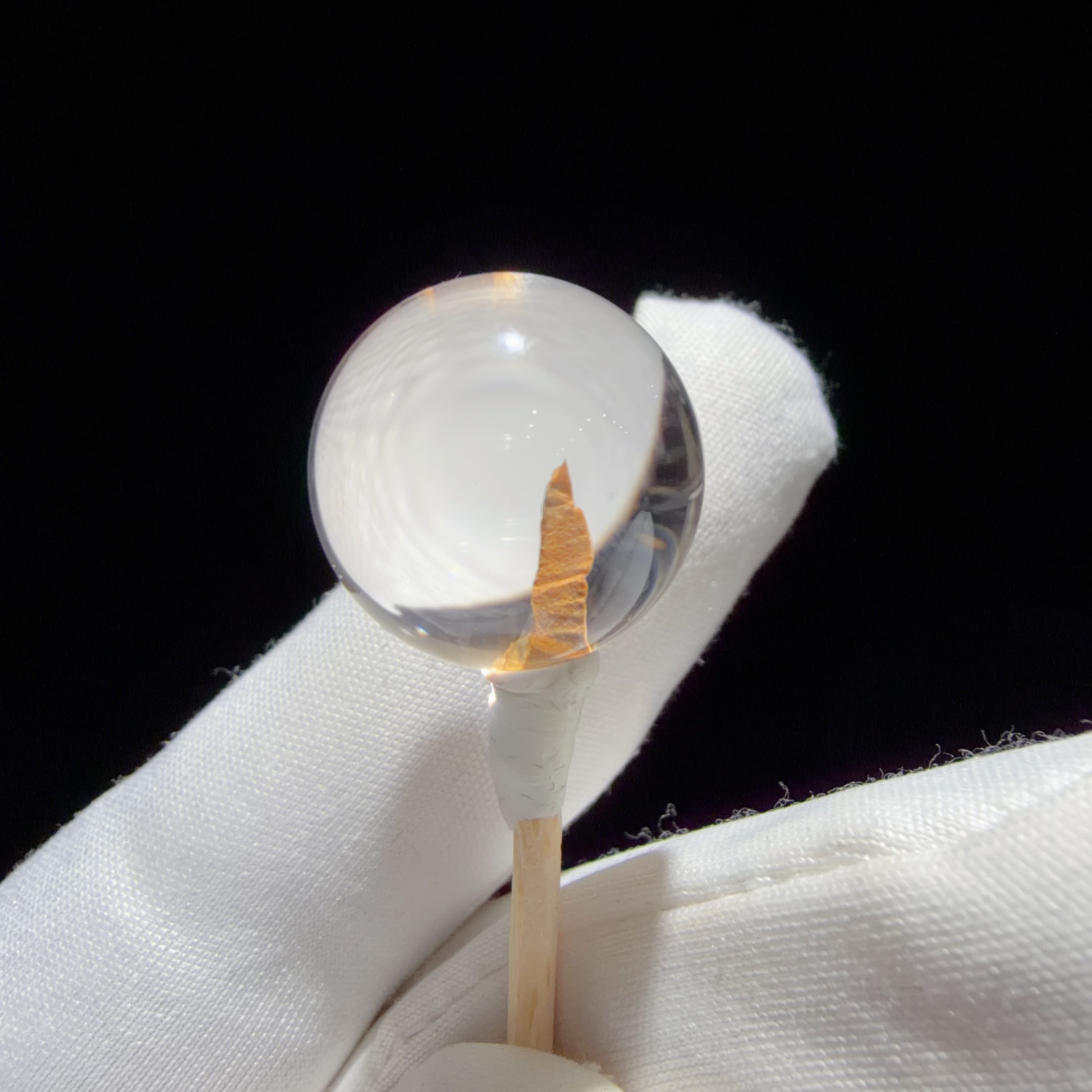 Quartz Bead with Mountain-like Mineral Inclusion 16.9 mm