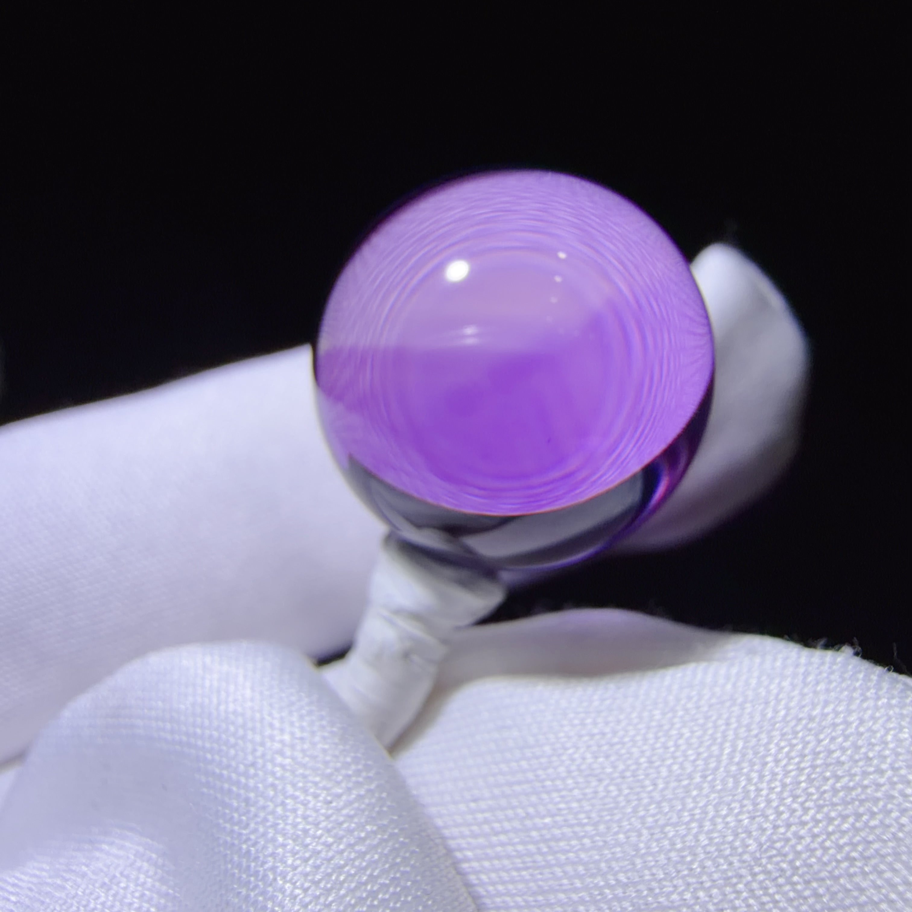 Quartz Bead with Violet-Smoky Colour Zoning