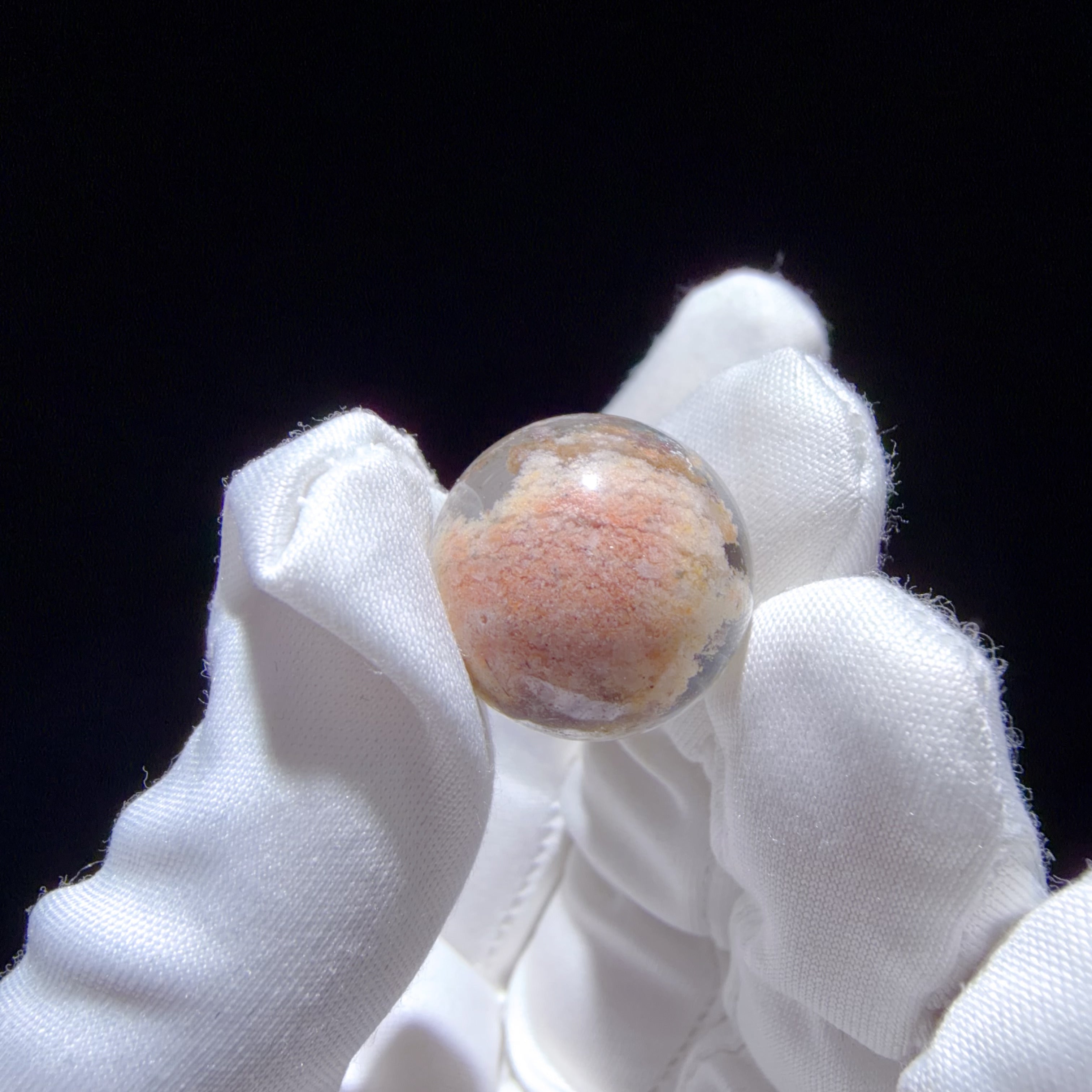 Quartz Bead with Multicolour Phantom and Needle Inclusions