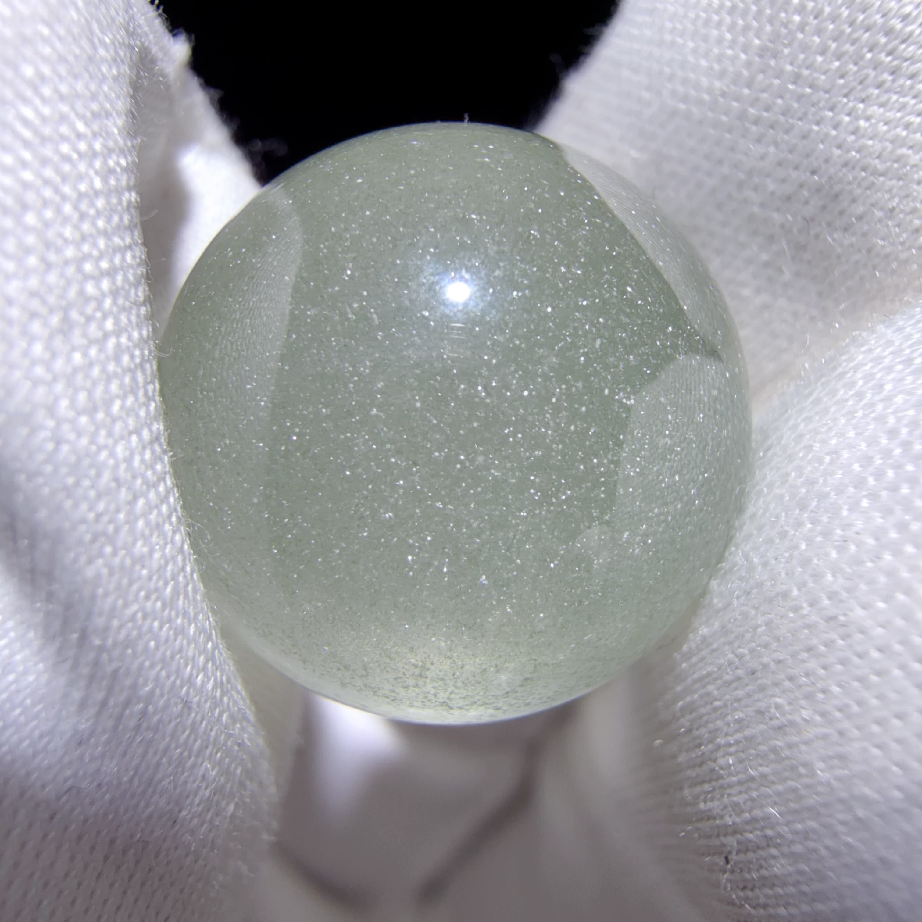 Quartz Bead with Layered Green Phantom Inclusions 17 mm