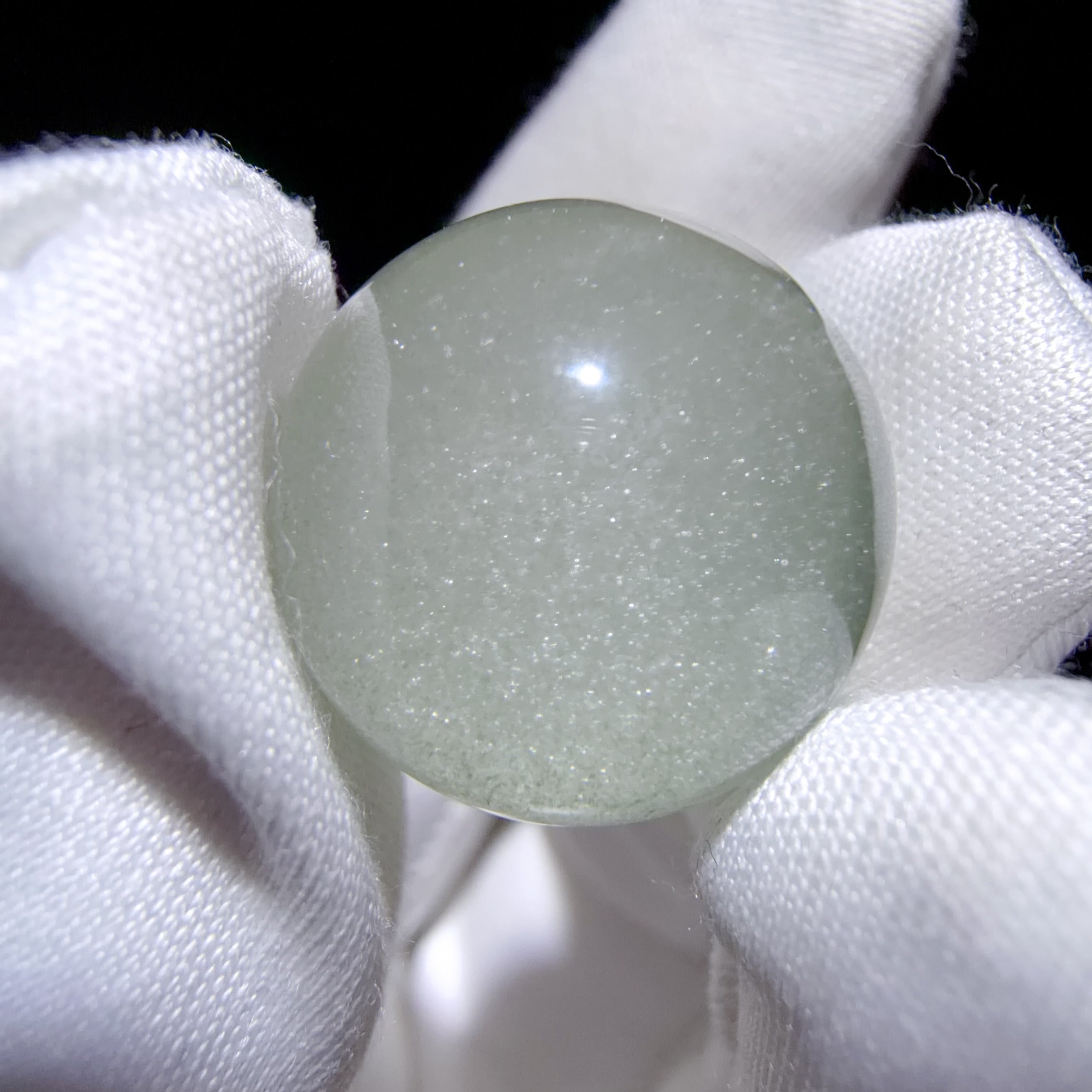 Quartz Bead with Layered Green Phantom Inclusions 17 mm