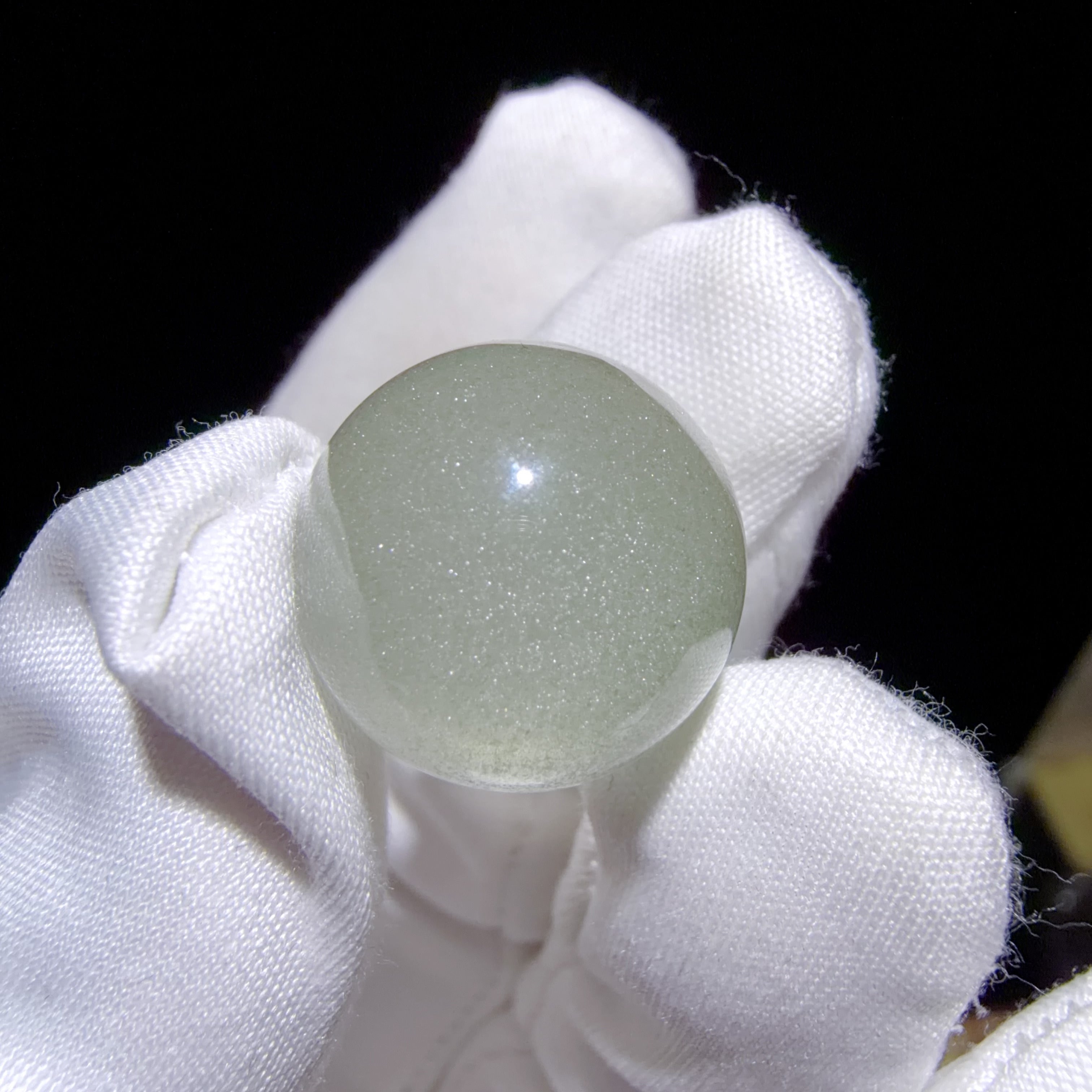 Quartz Bead with Layered Green Phantom Inclusions 17 mm