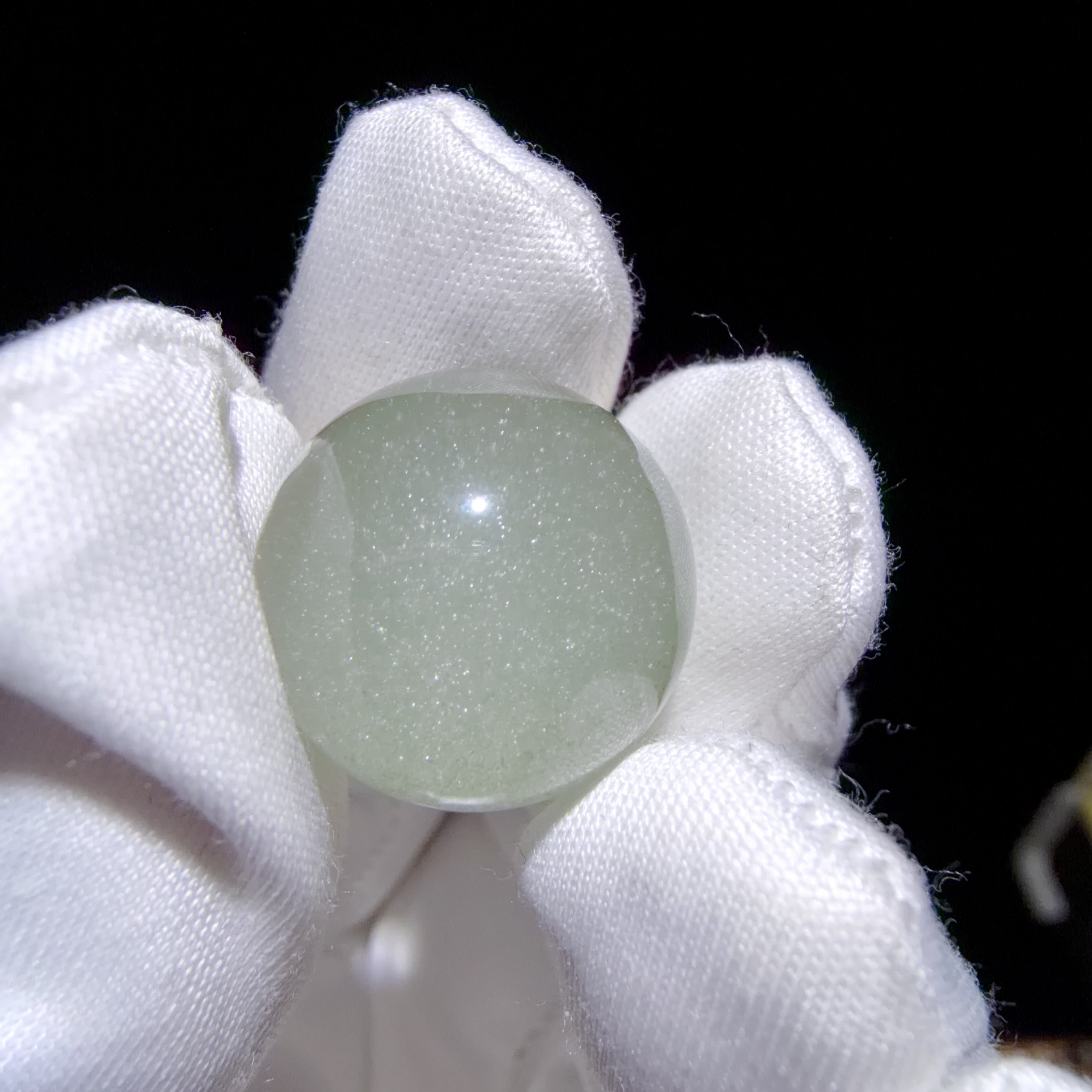 Quartz Bead with Layered Green Phantom Inclusions 17 mm
