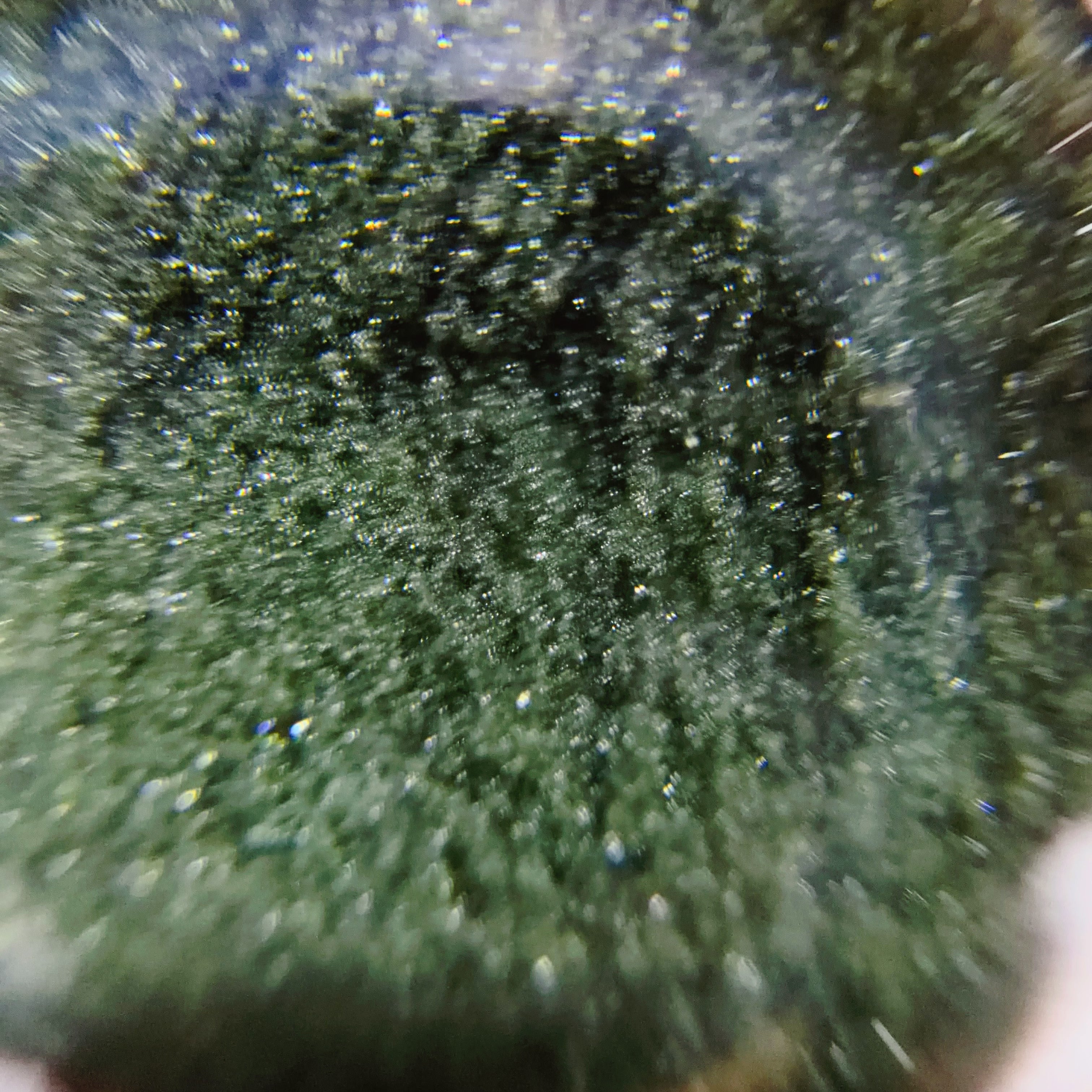 Quartz Bead with Dark Green Phantom Basin