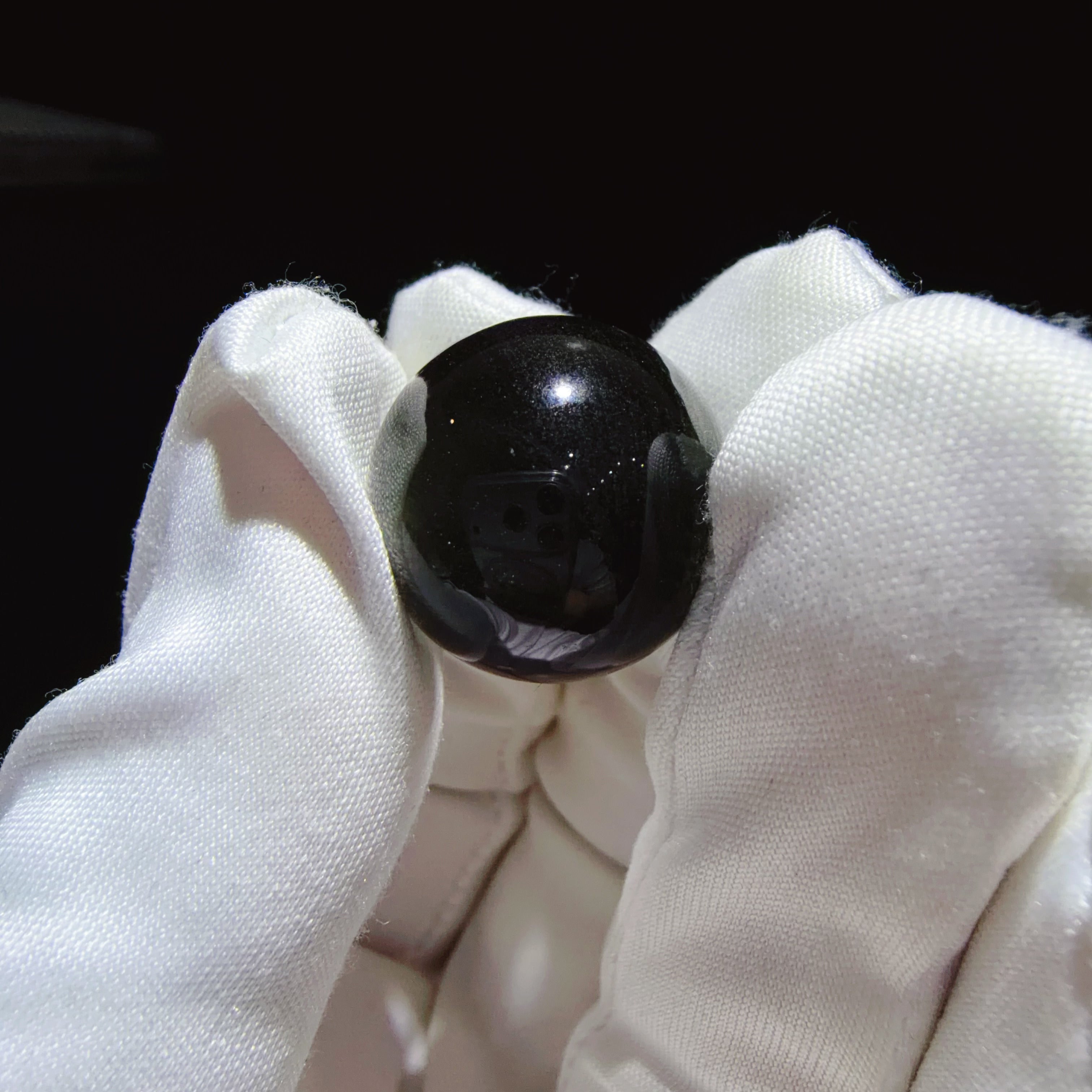 Quartz Bead with Dark Green Phantom Basin