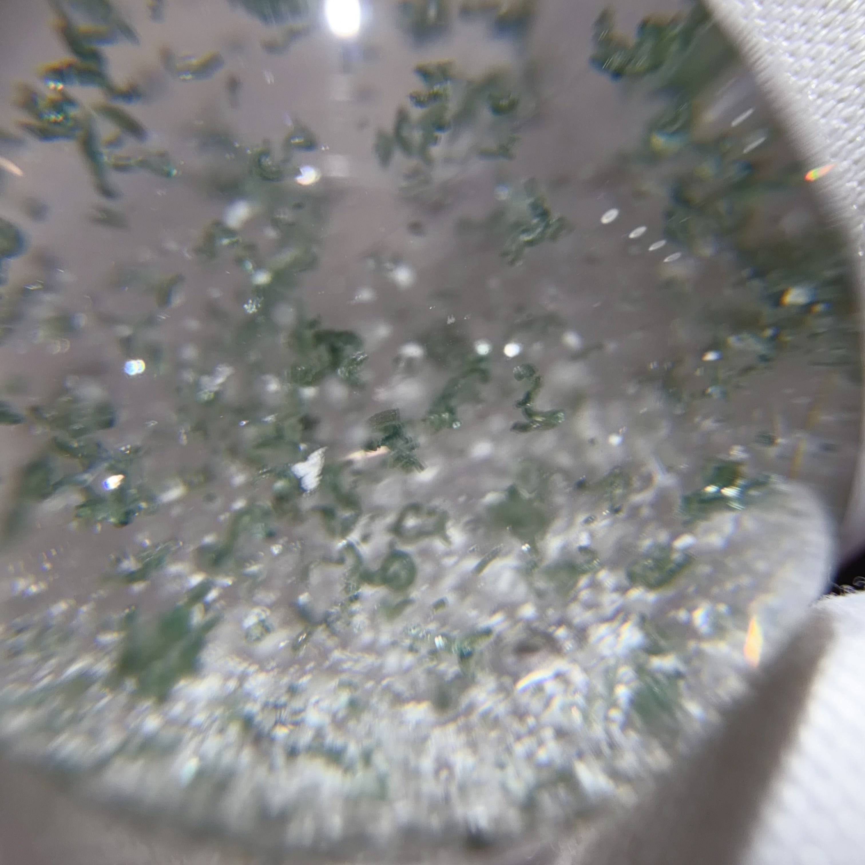 Quartz Bead with Green and White Phantom Inclusions 19.2 mm