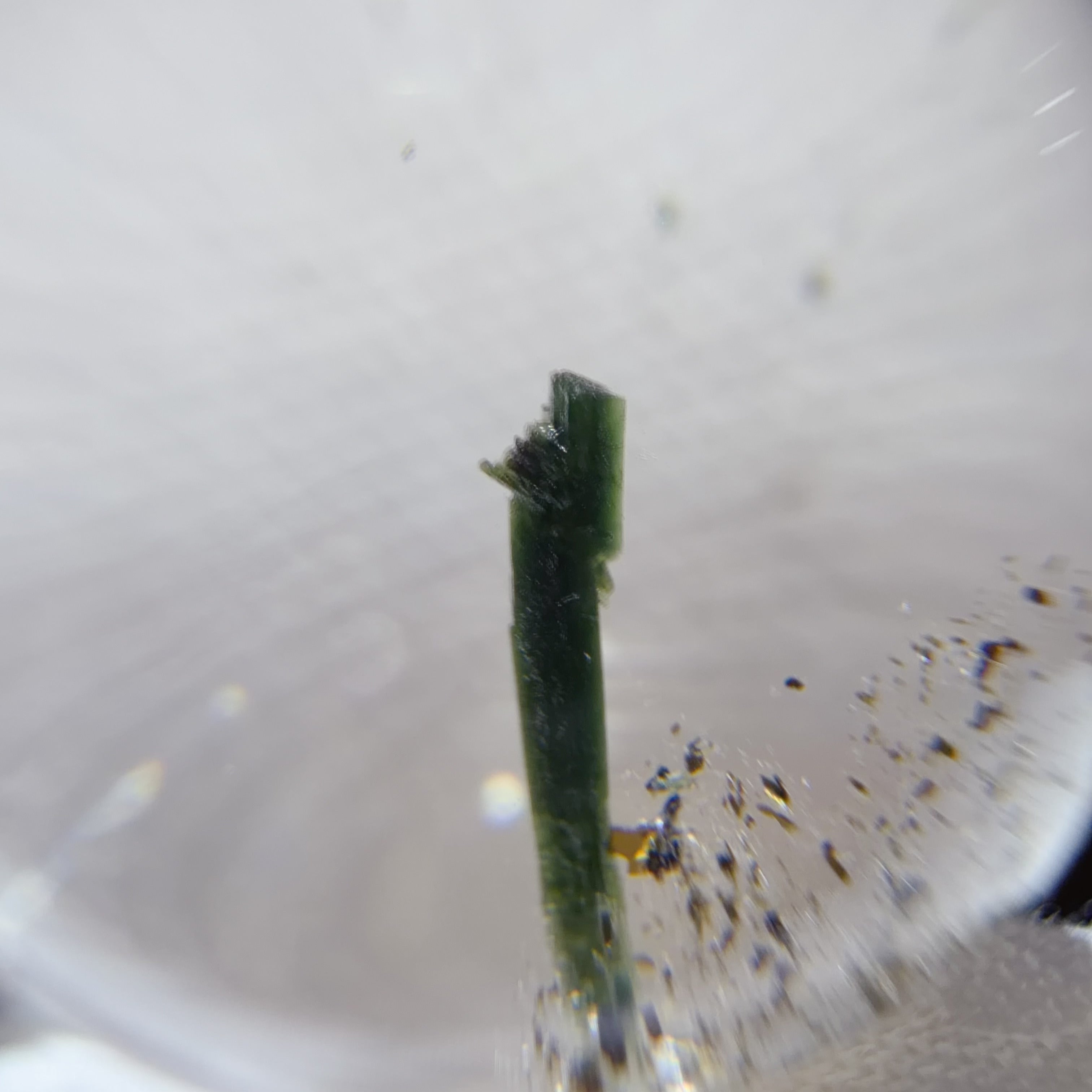 Quartz Bead with Epidote and Green Mica Inclusions