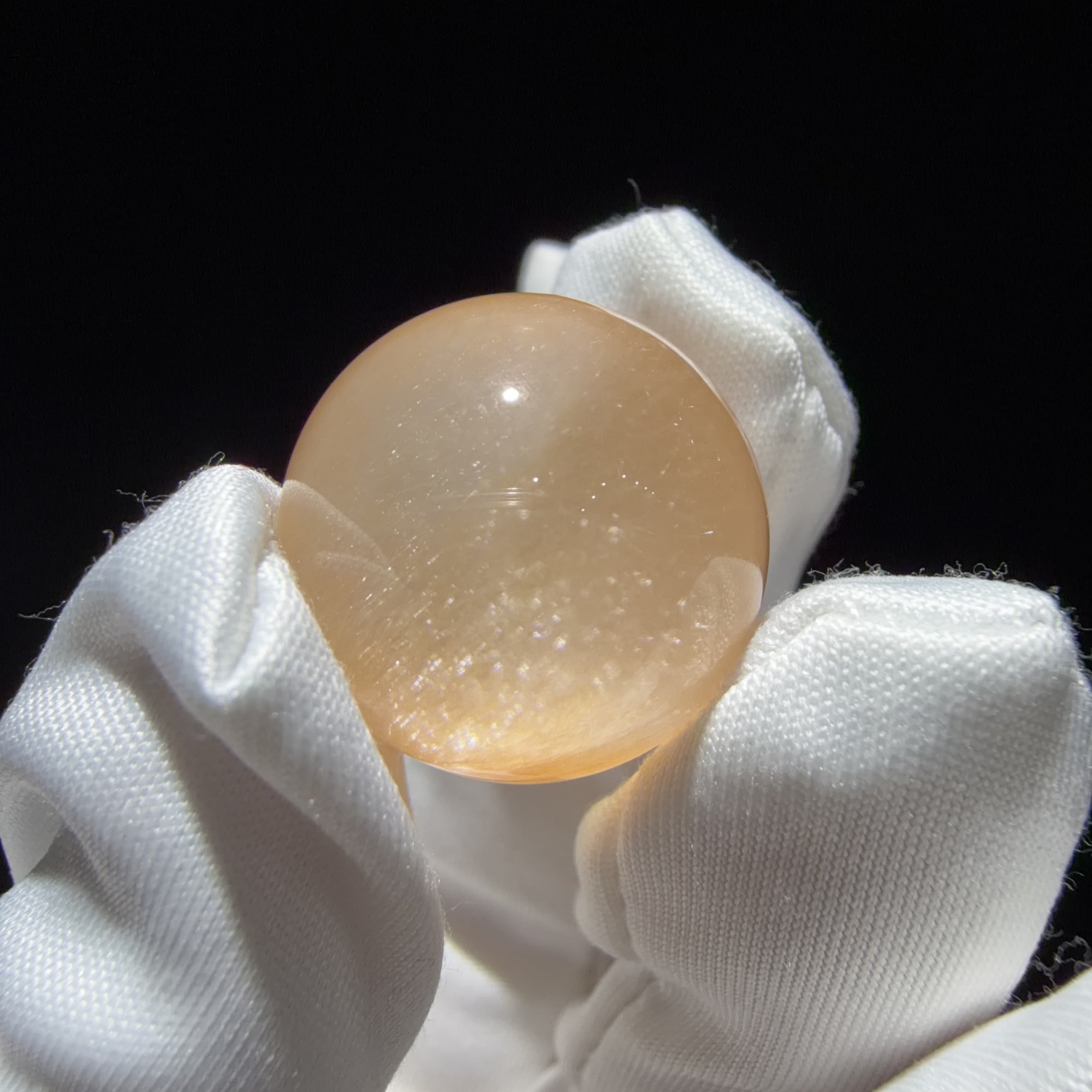 Quartz Bead with Golden Fibrous Inclusions