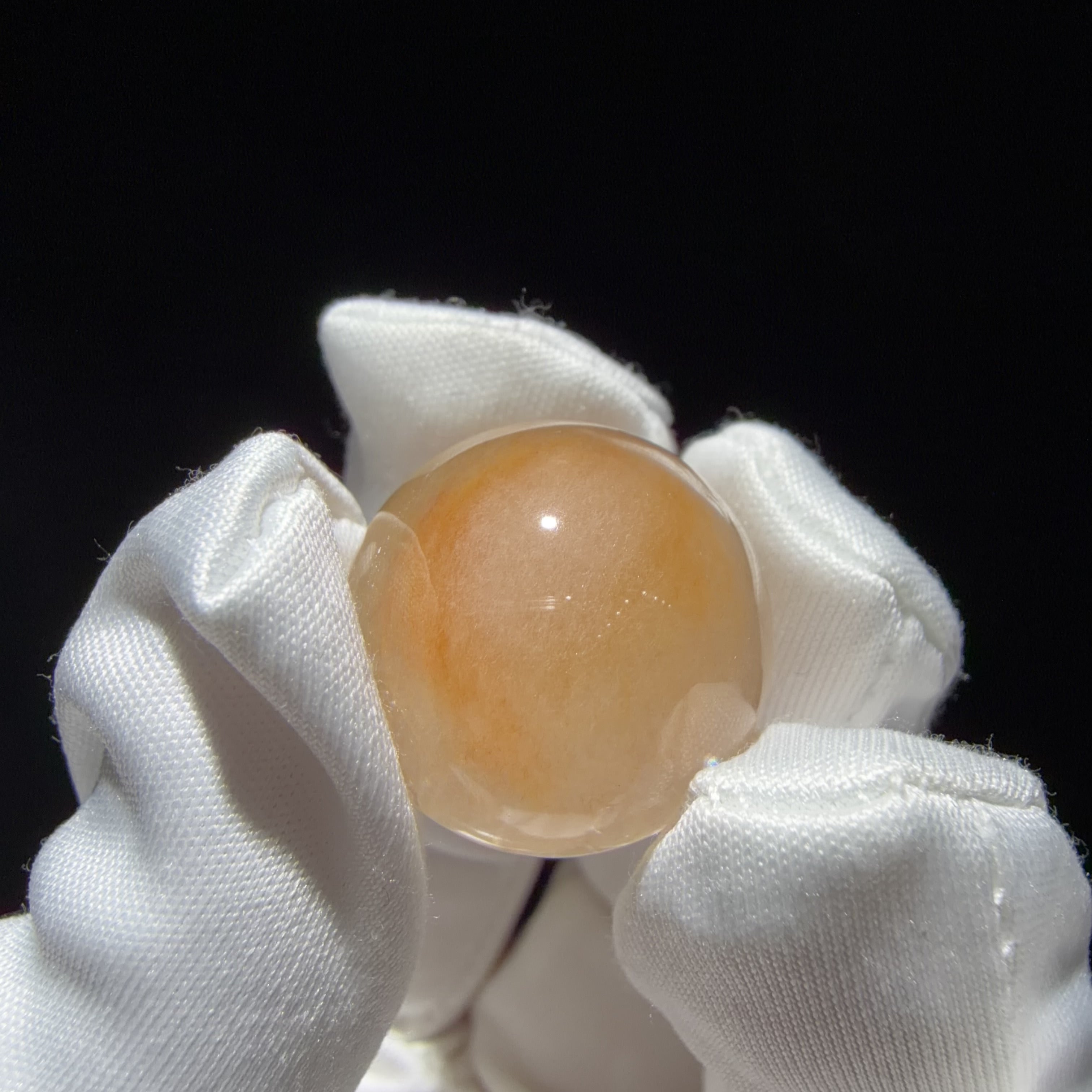 Quartz Bead with Golden Fibrous Inclusions