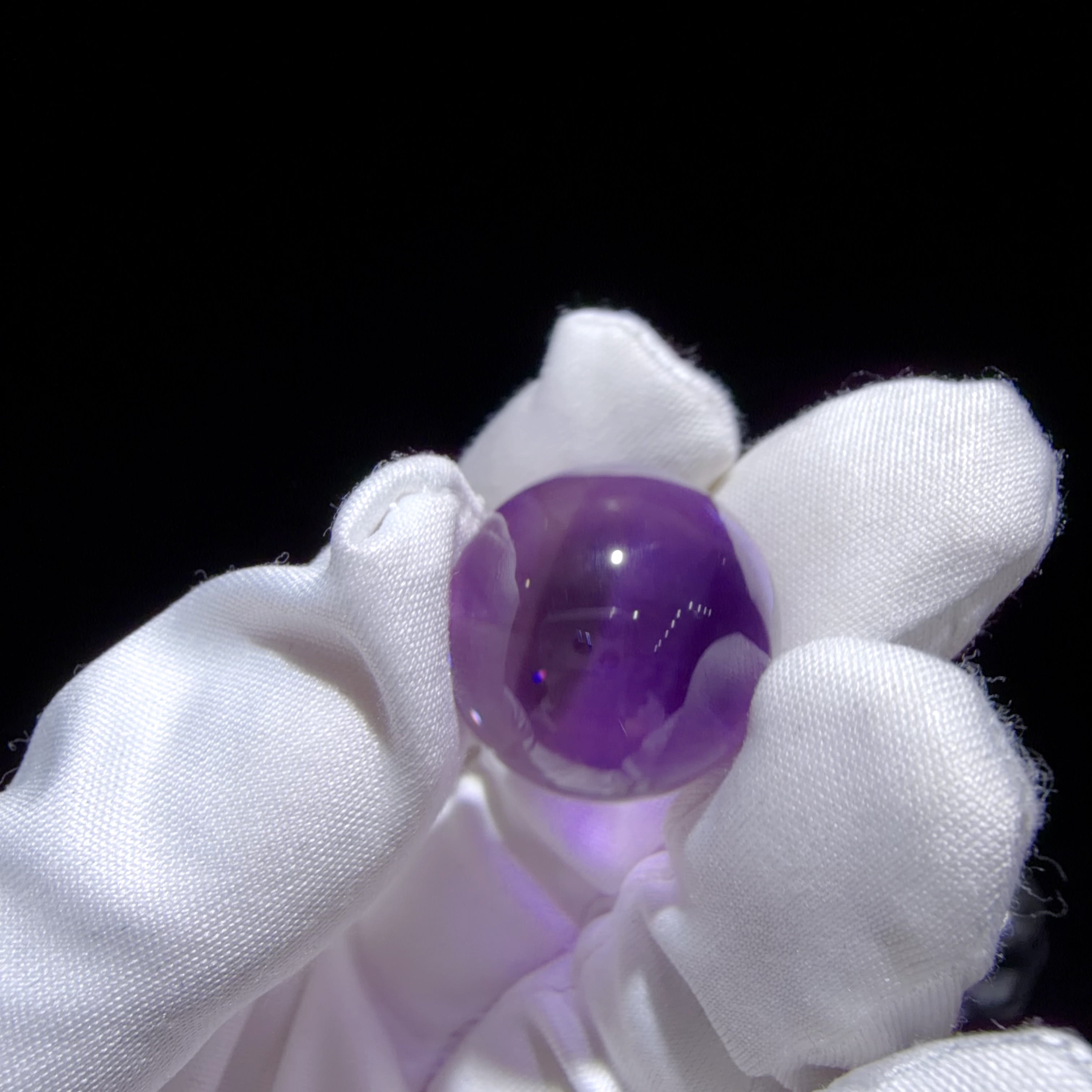 Quartz Bead with Violet Mineral Inclusions