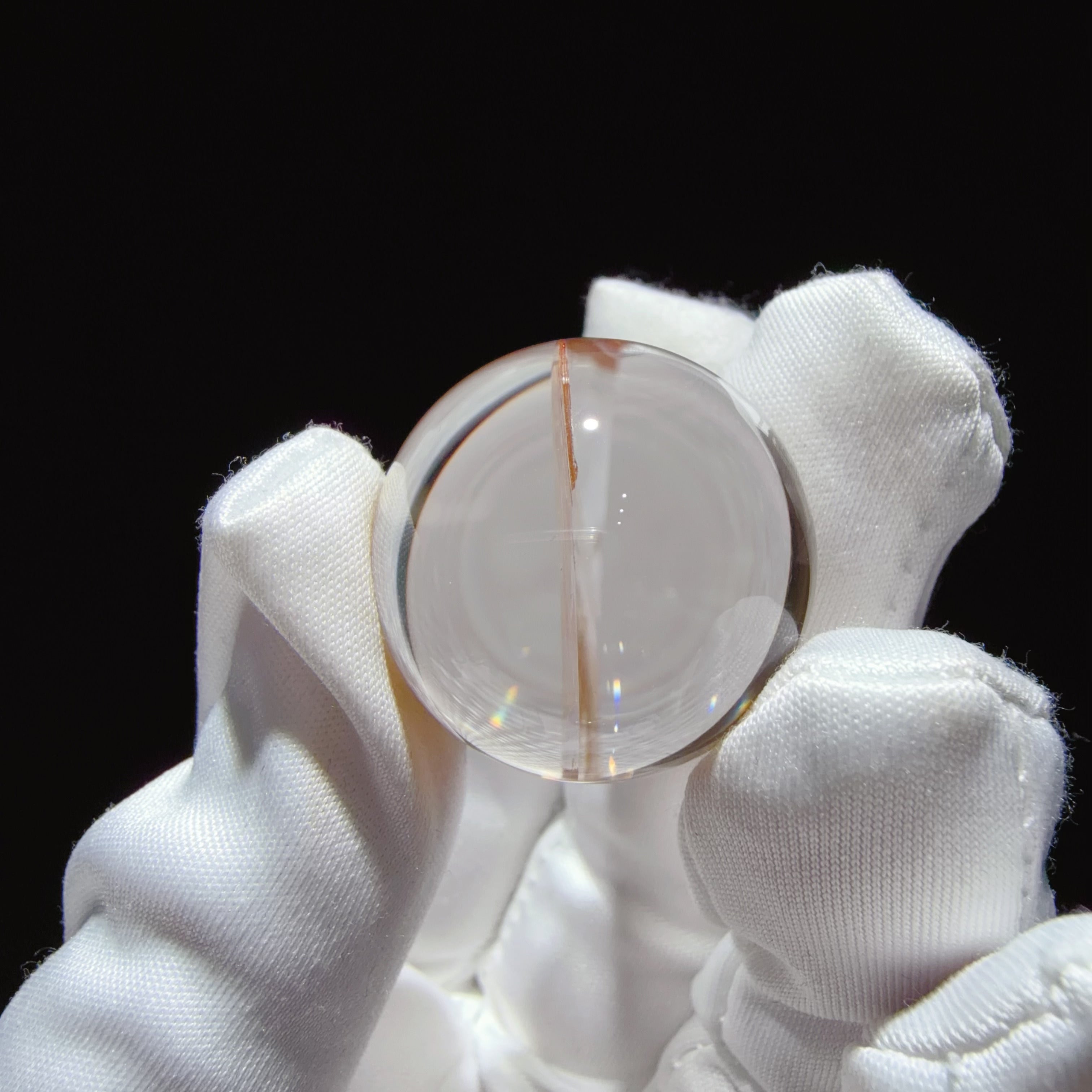 Quartz Bead with Polychrome Flower-like Inclusions