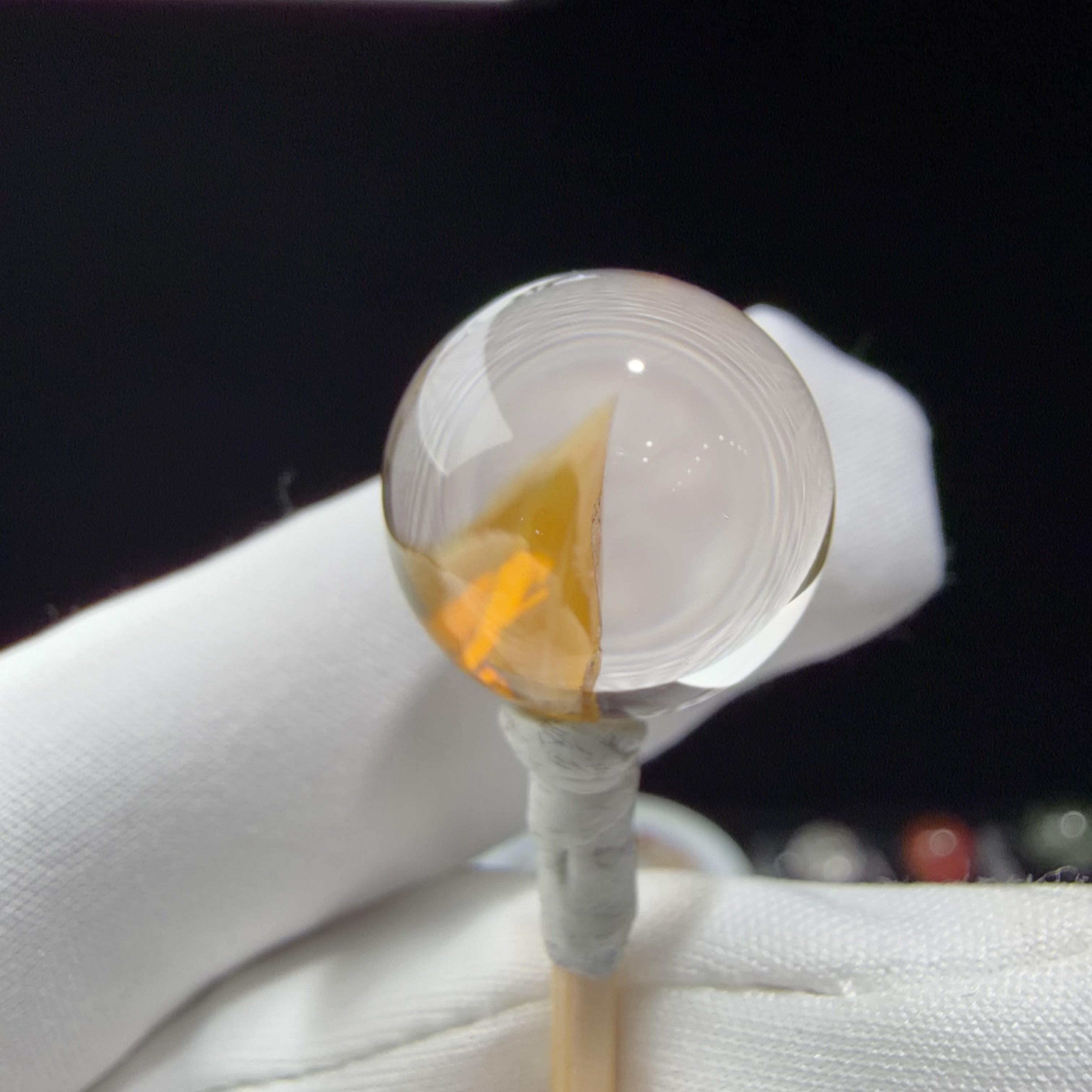 Quartz Bead with Banded Flower-like Inclusions 16.4 mm