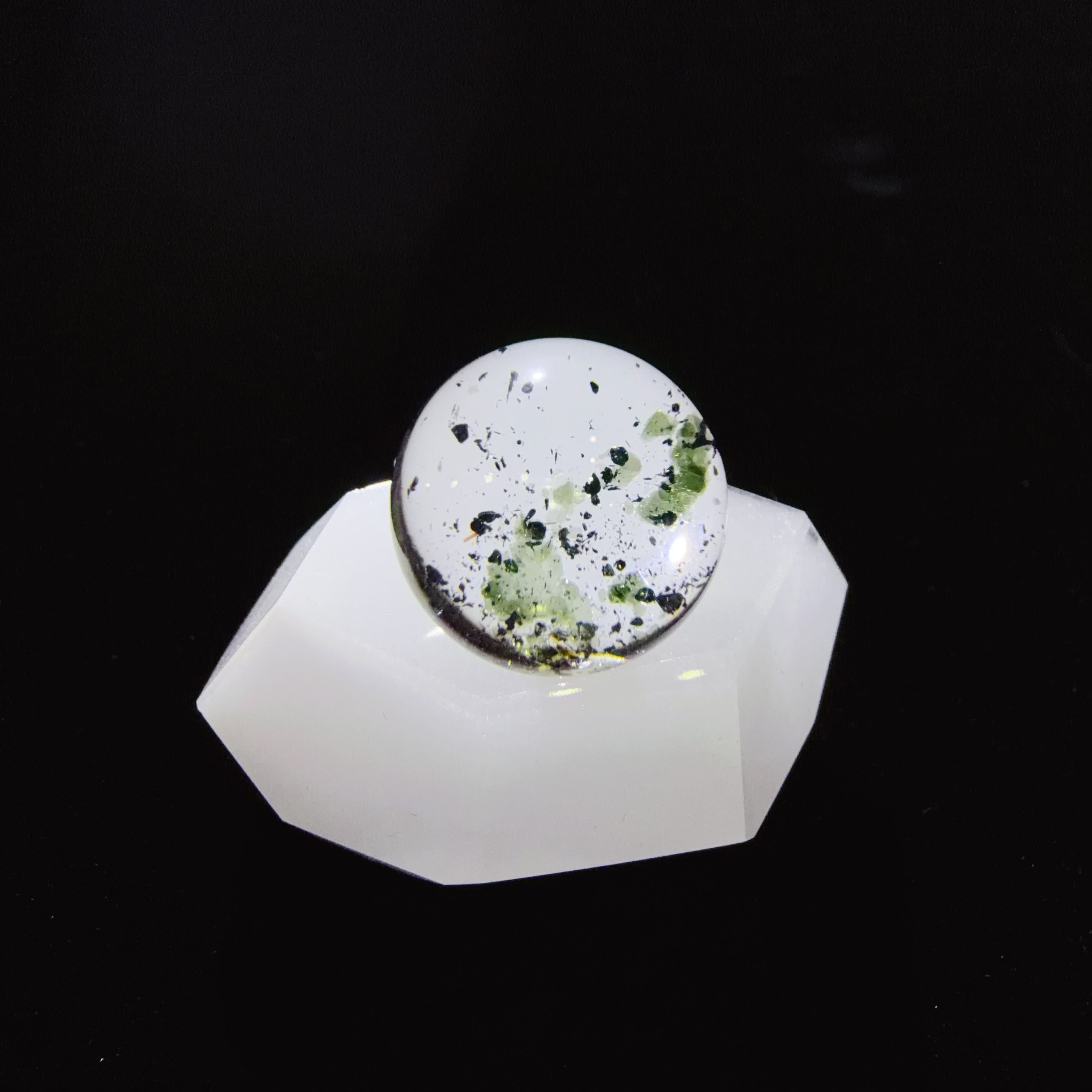Quartz Cabochon with Hematite and Mica Inclusions
