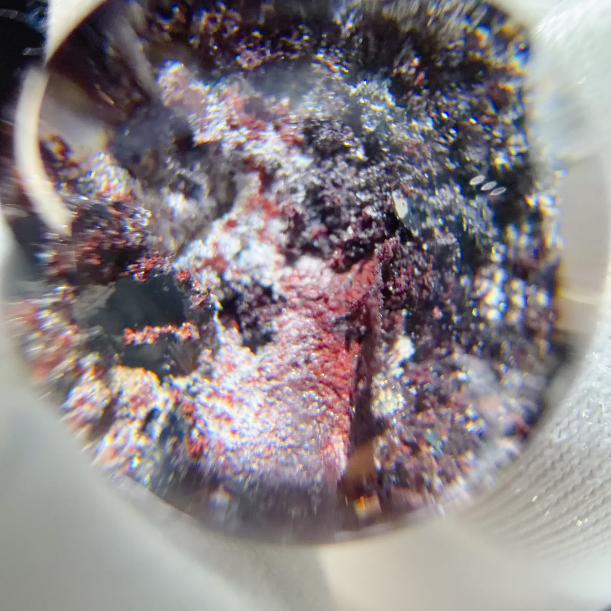 Quartz Bead with Bowl-shaped Iron Mineral Inclusions 13.8 mm