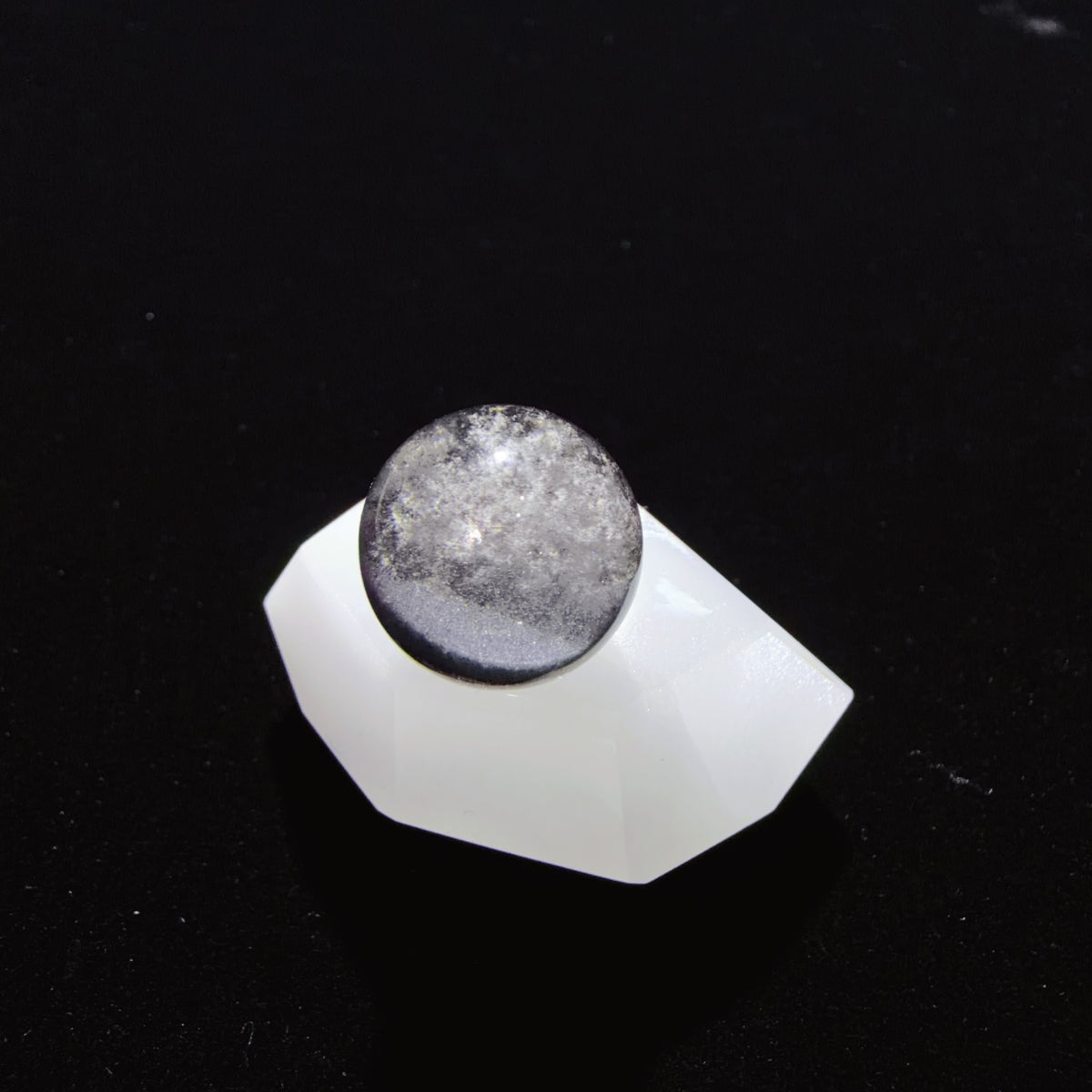 Black Layered Phantom Quartz Bead 14.3 mm