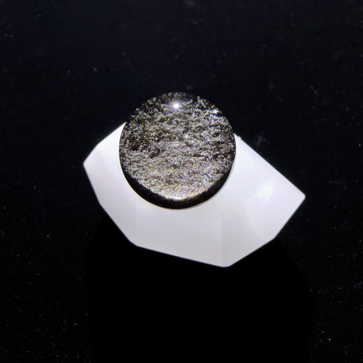 Black and Green Layered Phantom Quartz Bead 14.8 mm