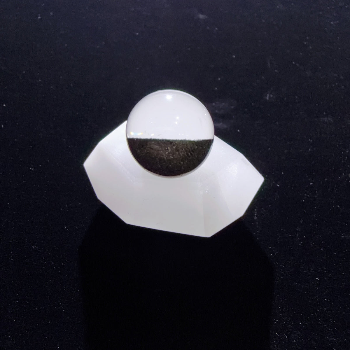 Black and Green Layered Phantom Quartz Bead 14.8 mm