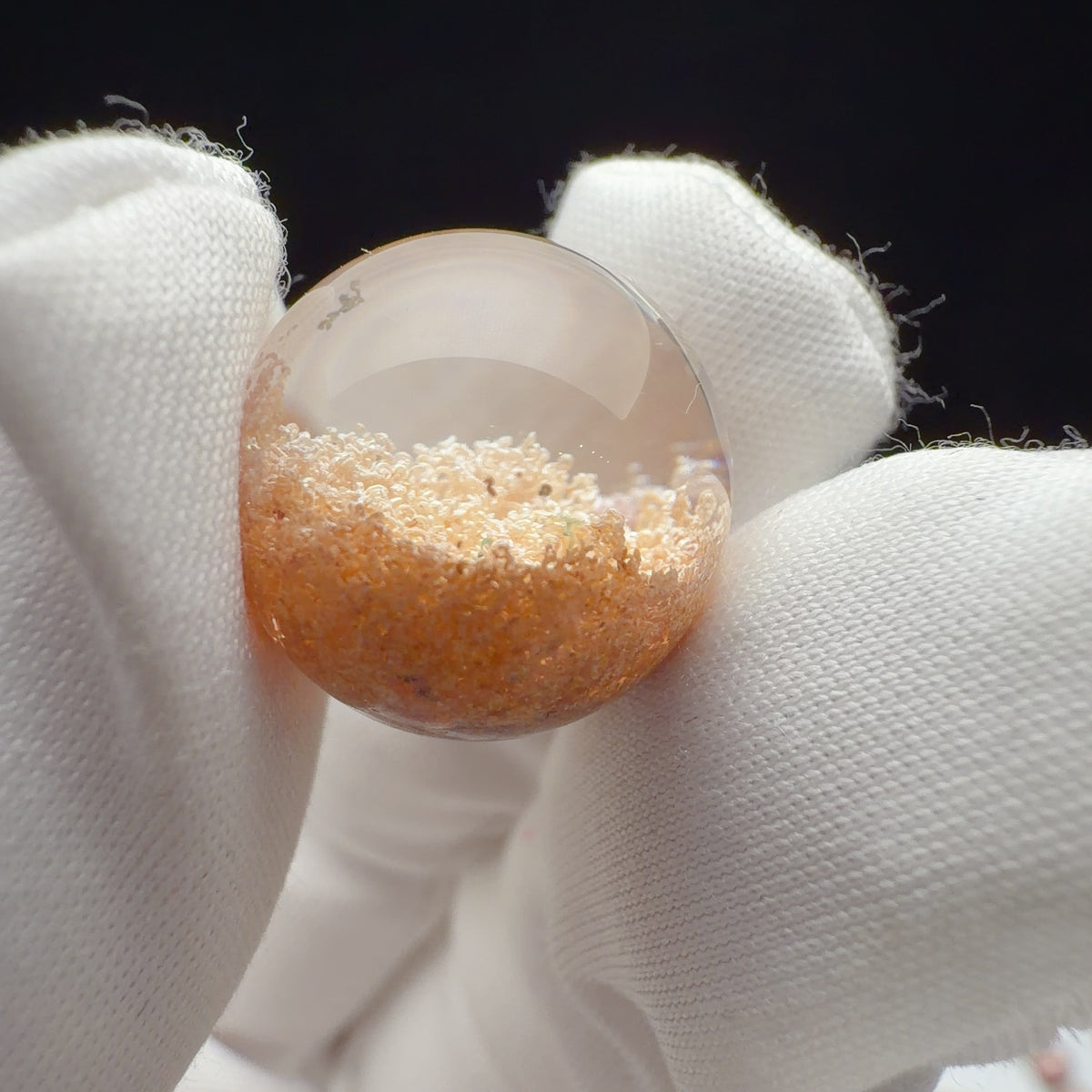 Quartz Bead with Bowl-shaped Phantom Growth 15.9 mm
