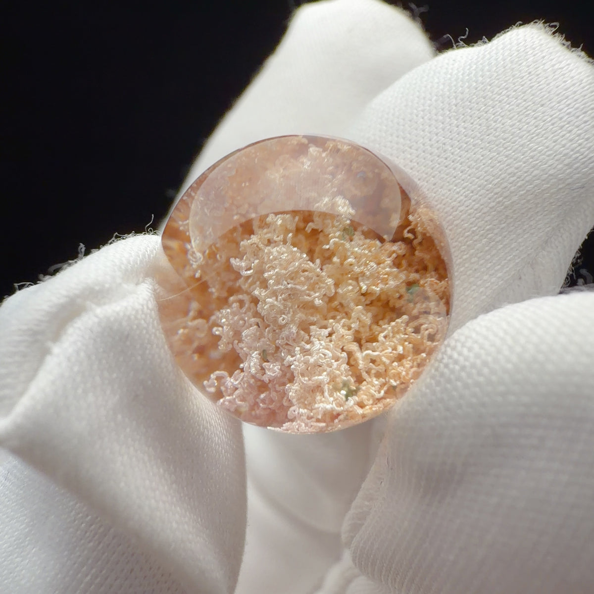 Quartz Bead with Bowl-shaped Phantom Growth 15.9 mm