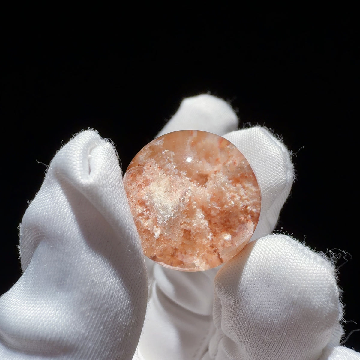 Quartz Bead with Bowl-shaped Phantom Growth 20.4 mm