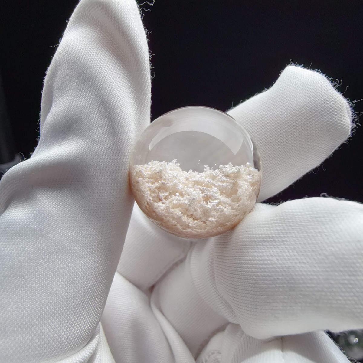 Quartz Bead with Bowl-shaped Phantom Growth 21 mm