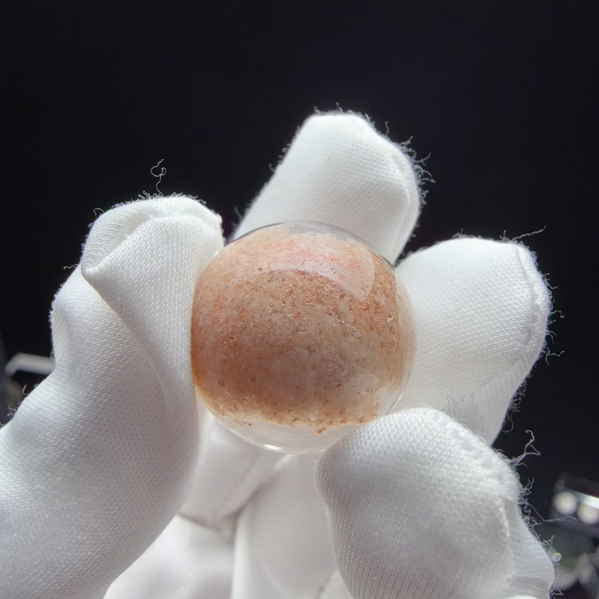 Quartz Bead with Bowl-shaped Phantom Growth 21 mm