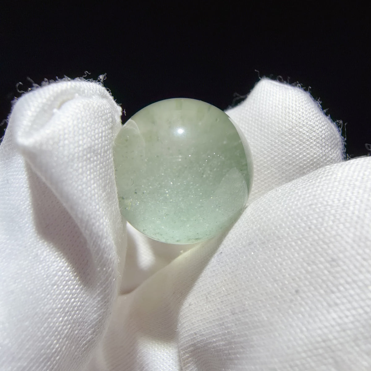 Quartz Bead with Green Mica Inclusions 15.7 mm