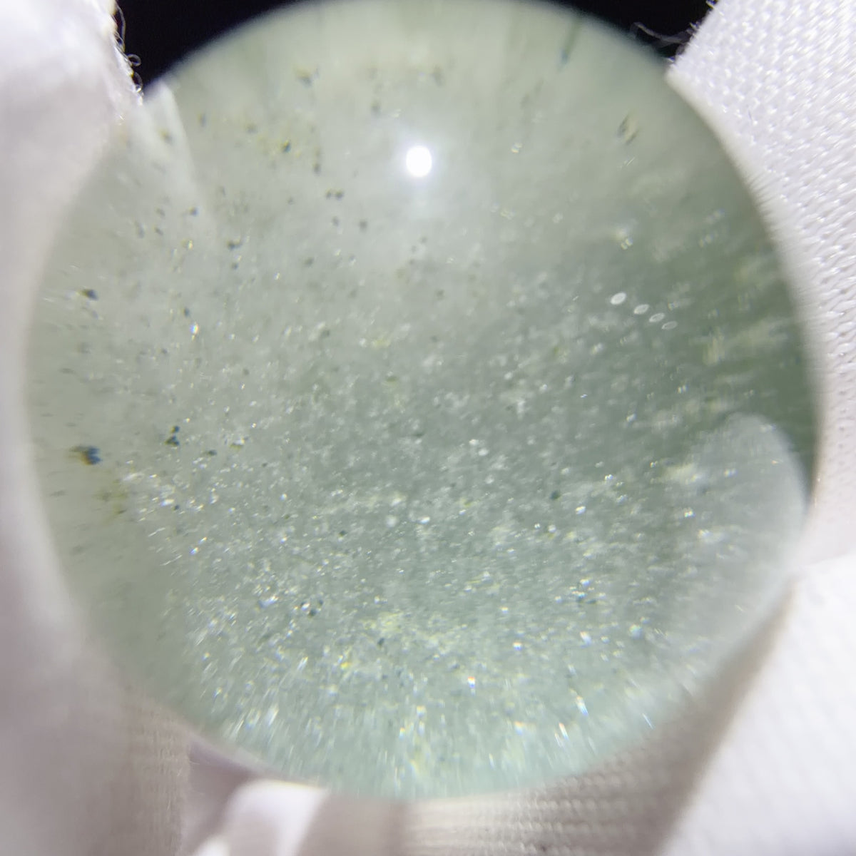 Quartz Bead with Green Mica Inclusions 15.7 mm