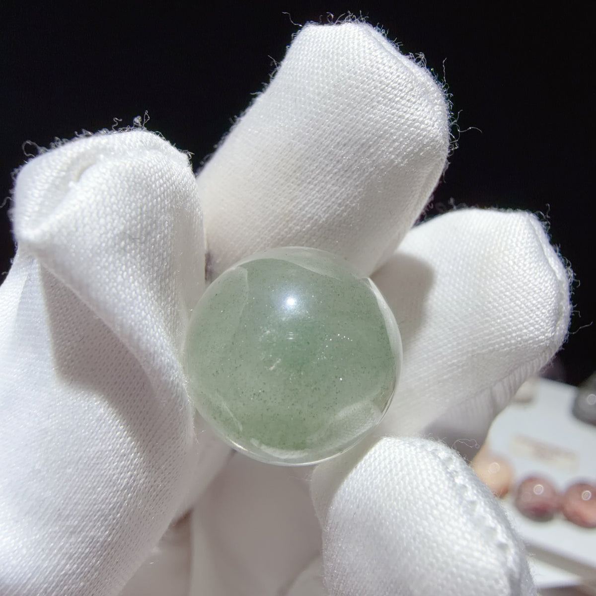 Quartz Bead with Green Mica Inclusions 15.7 mm