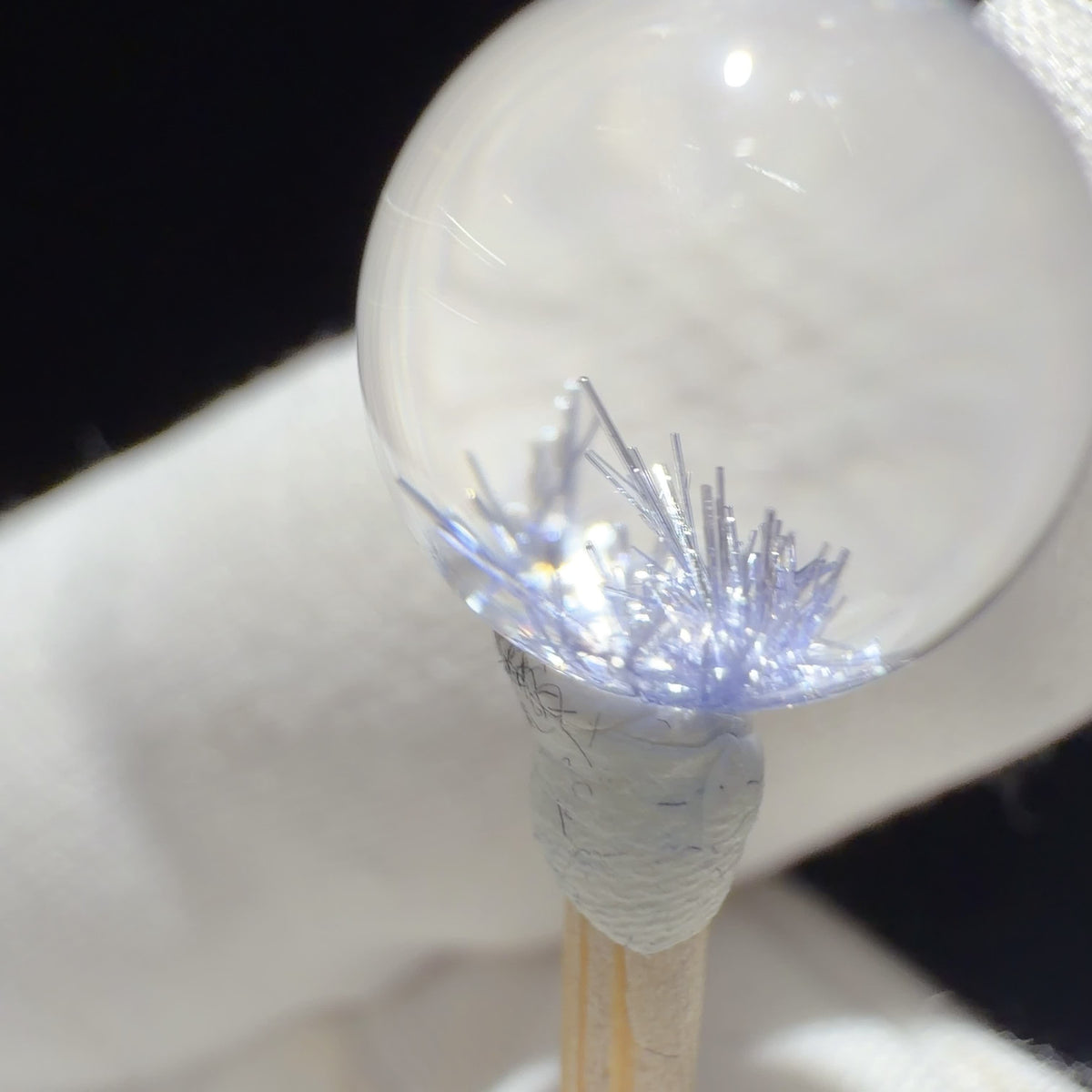 Quartz Bead with Dumortierite and Needle-like Inclusions 10.6 mm