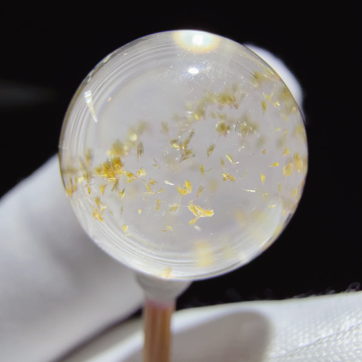 Quartz Bead with Epidote Inclusions 16.2 mm