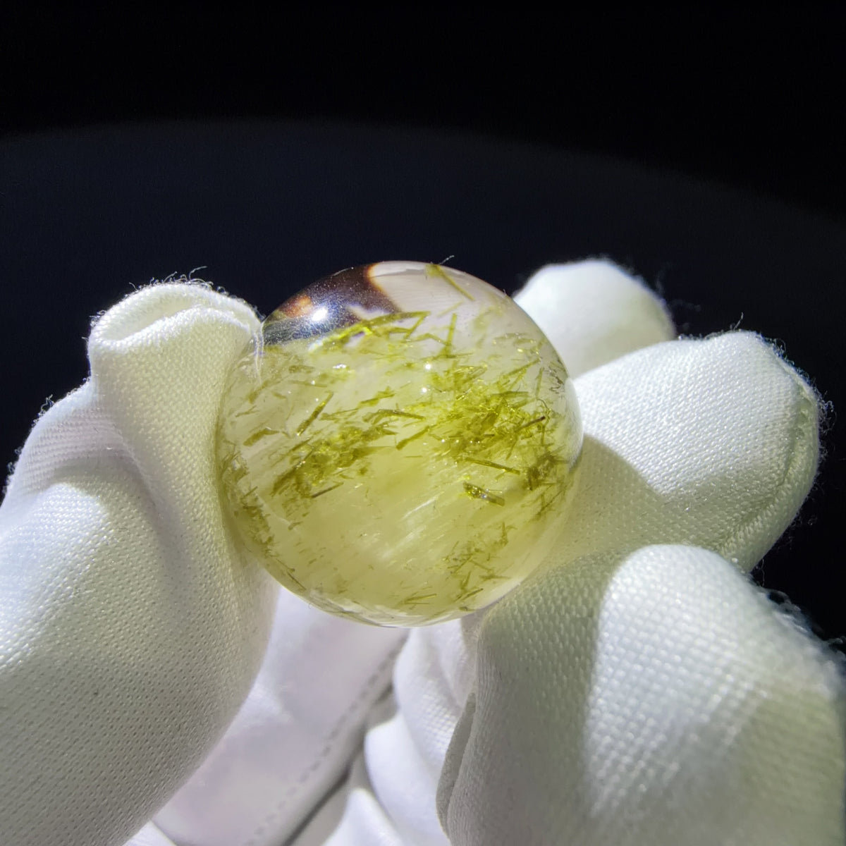 Quartz Bead with Epidote Inclusions 20.3 mm