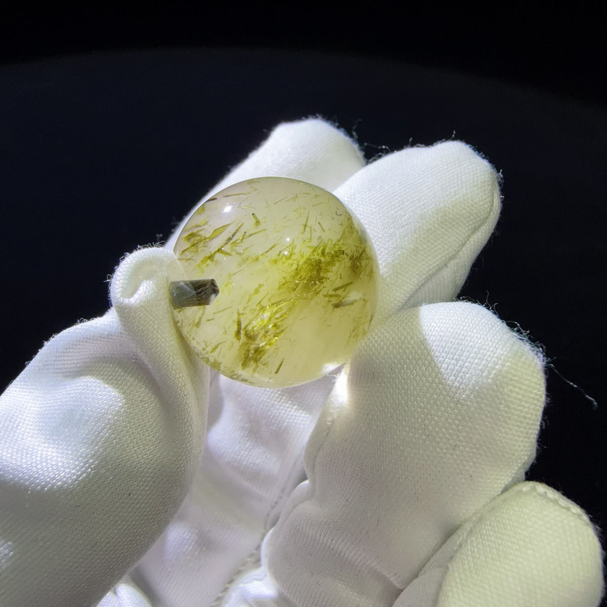 Quartz Bead with Epidote Inclusions 20.3 mm