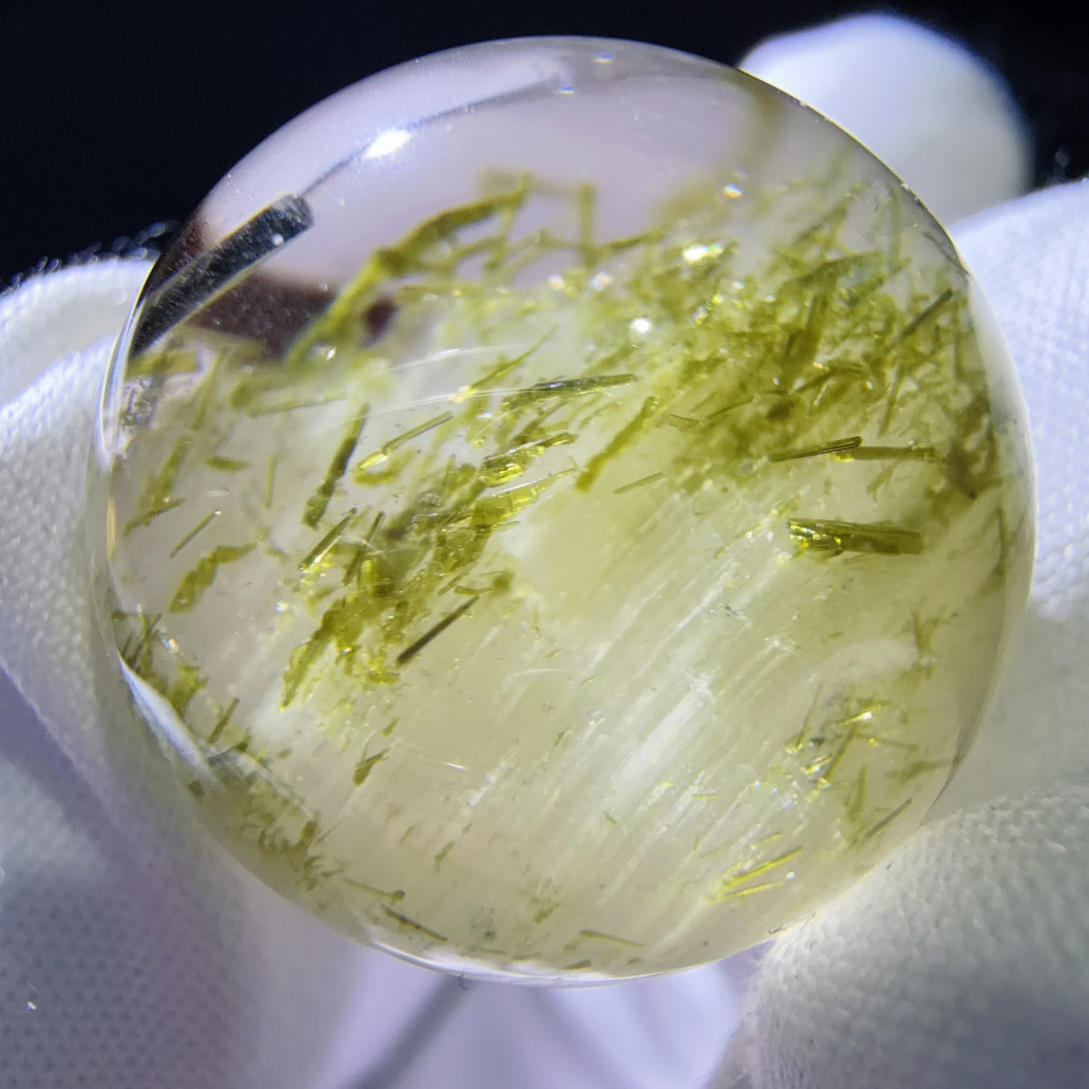 Quartz Bead with Epidote Inclusions 20.3 mm