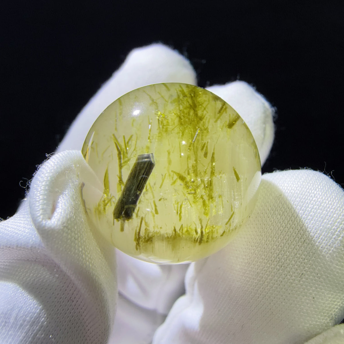 Quartz Bead with Epidote Inclusions 20.3 mm