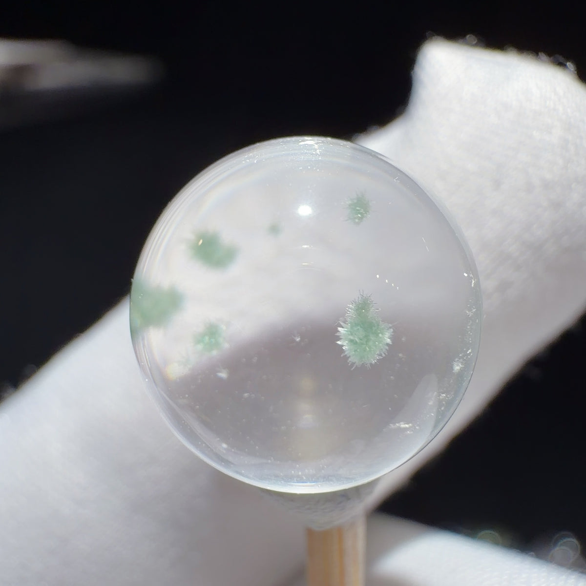 Quartz Bead with Fibrous Inclusions 12.4 mm