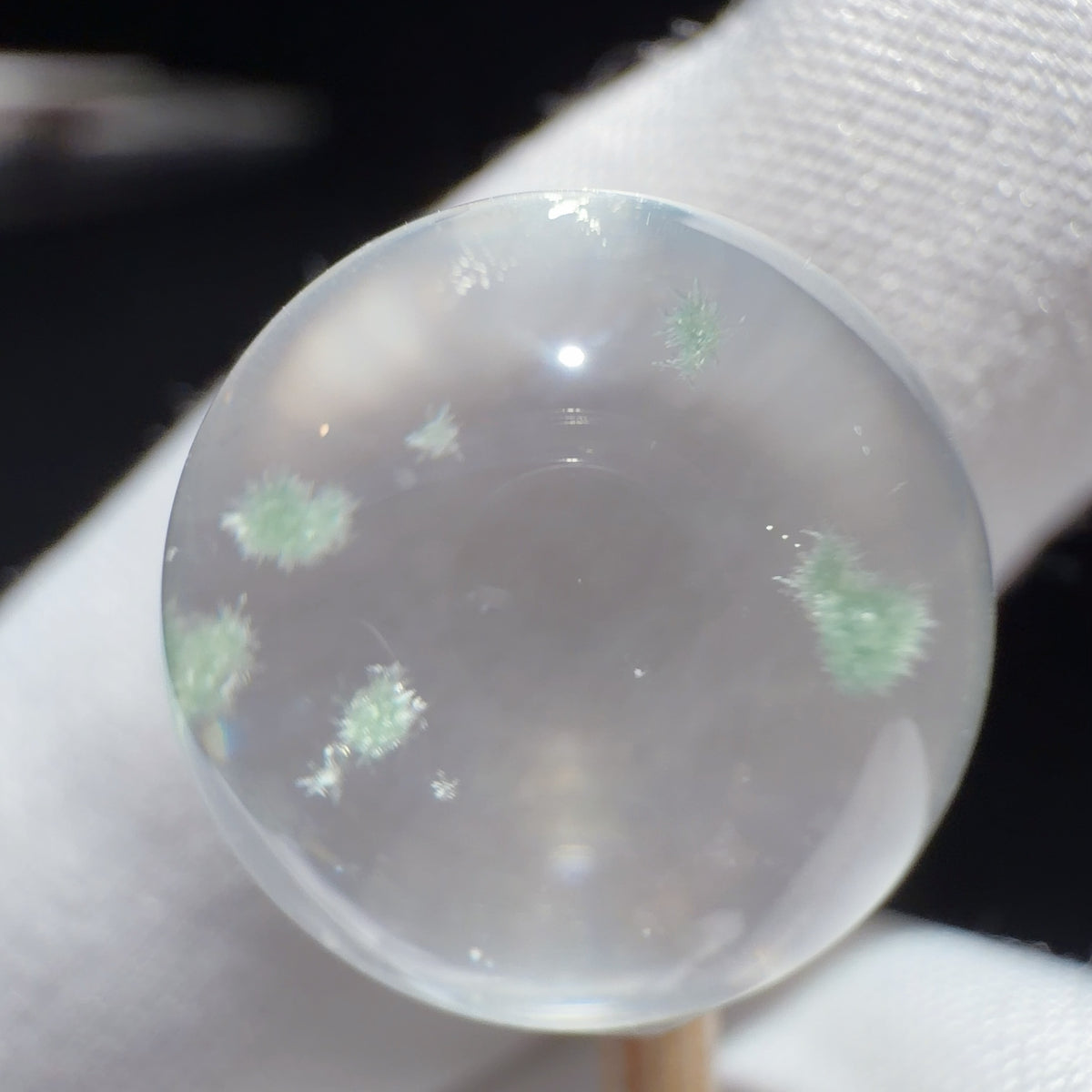 Quartz Bead with Fibrous Inclusions 12.4 mm