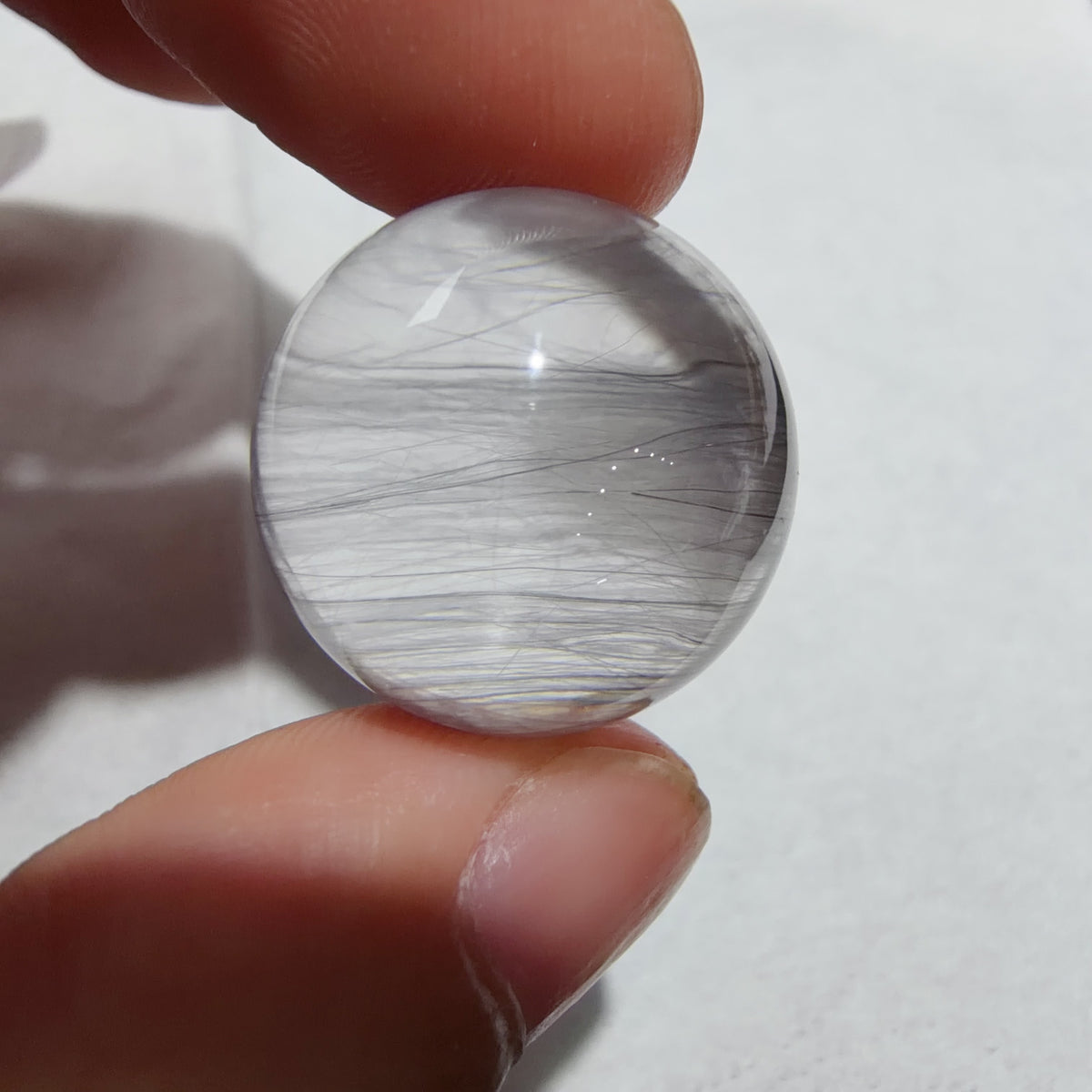 Quartz Bead with Fibrous Inclusions 20.5 mm