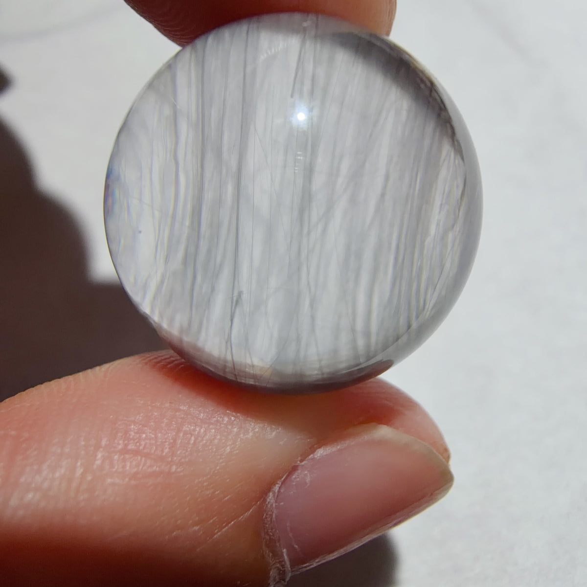 Quartz Bead with Fibrous Inclusions 20.5 mm