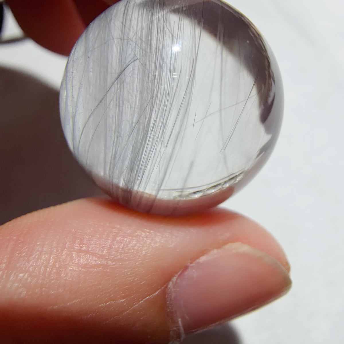 Quartz Bead with Fibrous Inclusions 20.5 mm