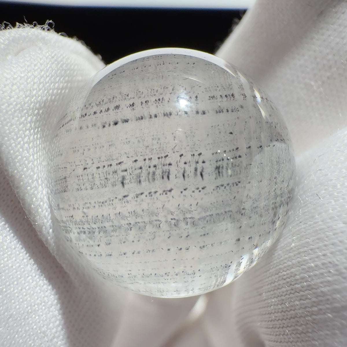 Quartz Bead with Graphite and Iridescent Inclusions 18.1 mm