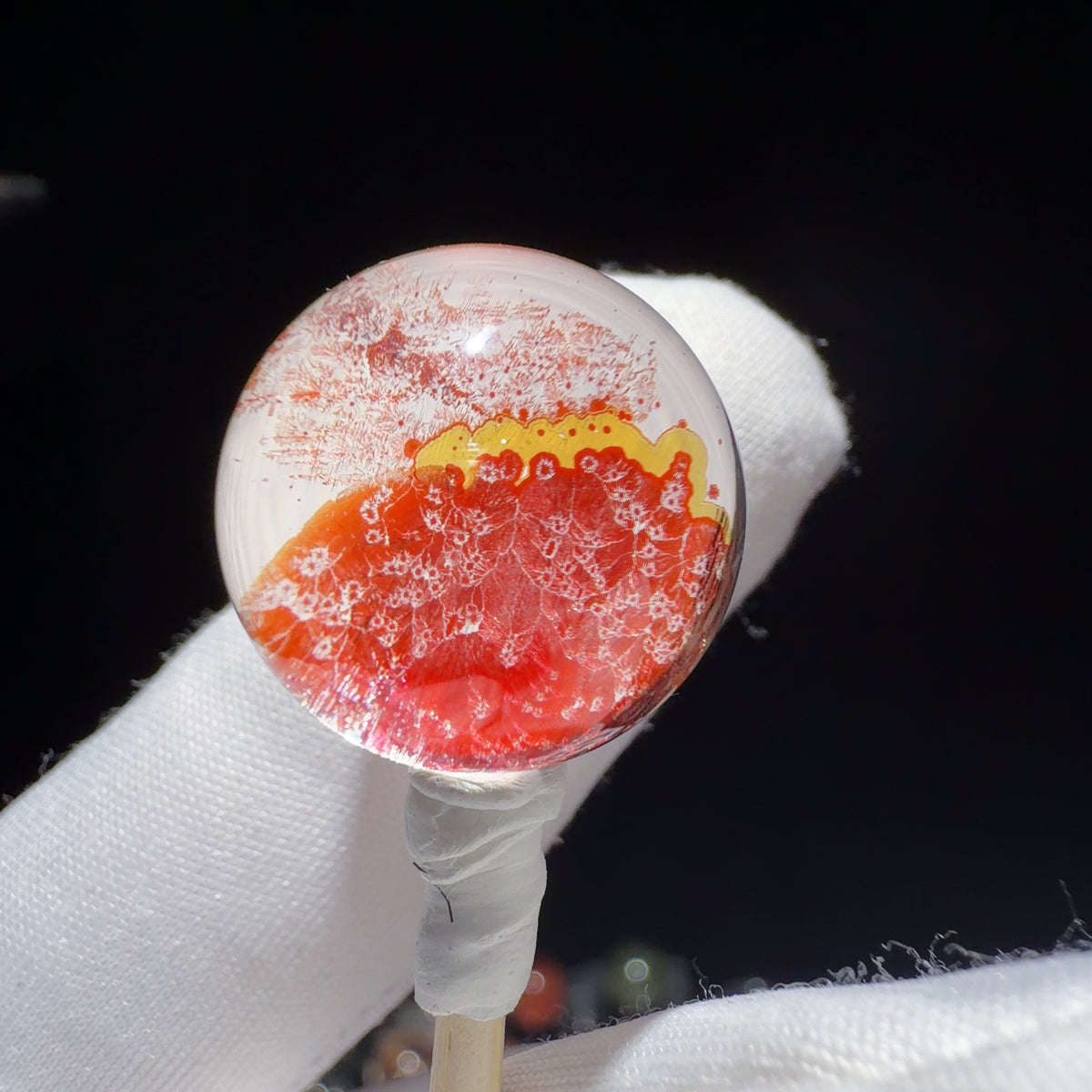 Quartz Bead with Iron Oxide Film Inclusions 17.6 mm