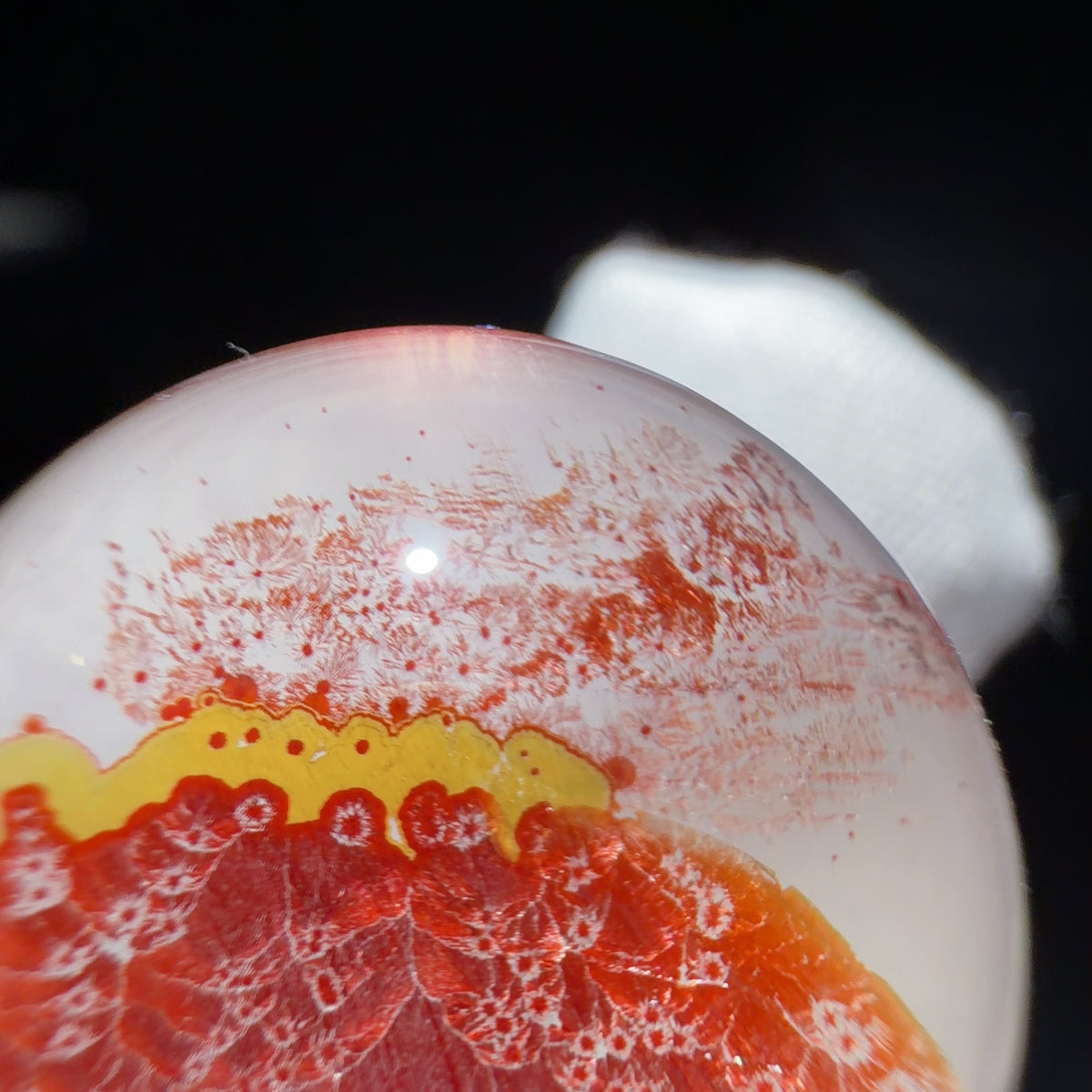 Quartz Bead with Iron Oxide Film Inclusions 17.6 mm