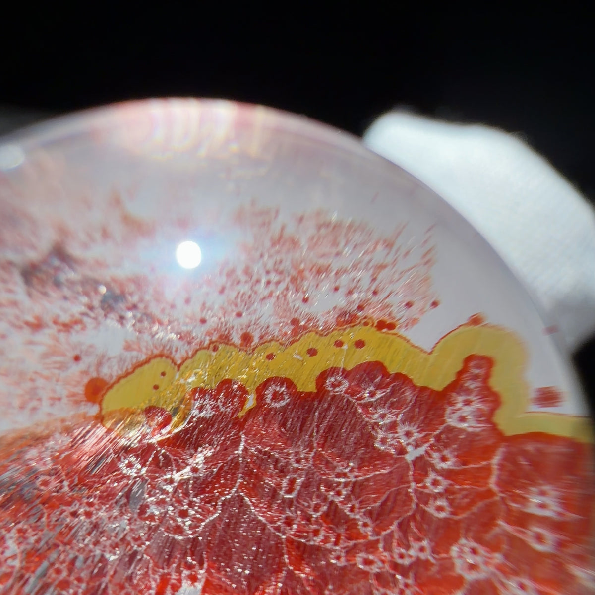 Quartz Bead with Iron Oxide Film Inclusions 17.6 mm