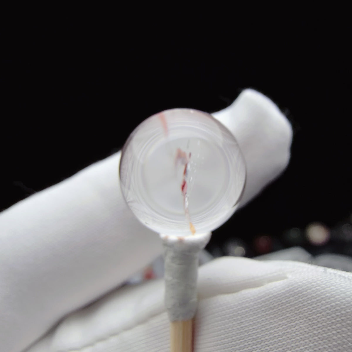 Quartz Bead with Iron Oxide Film Inclusions 14.4 mm