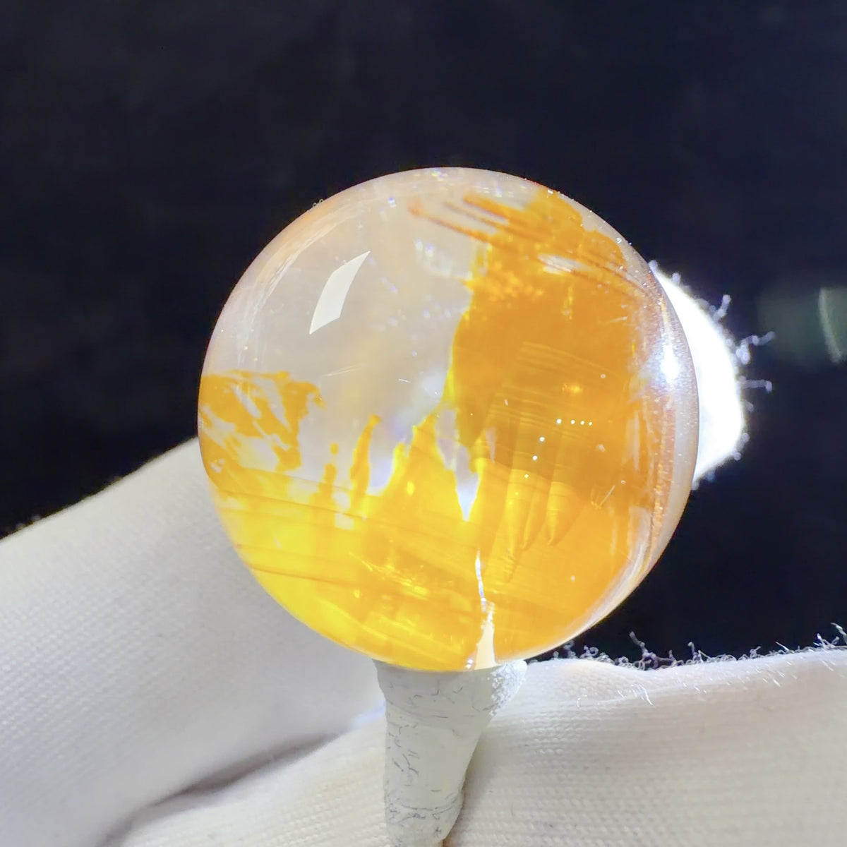 Quartz Bead with Iron Oxide Inclusions 21.3 mm